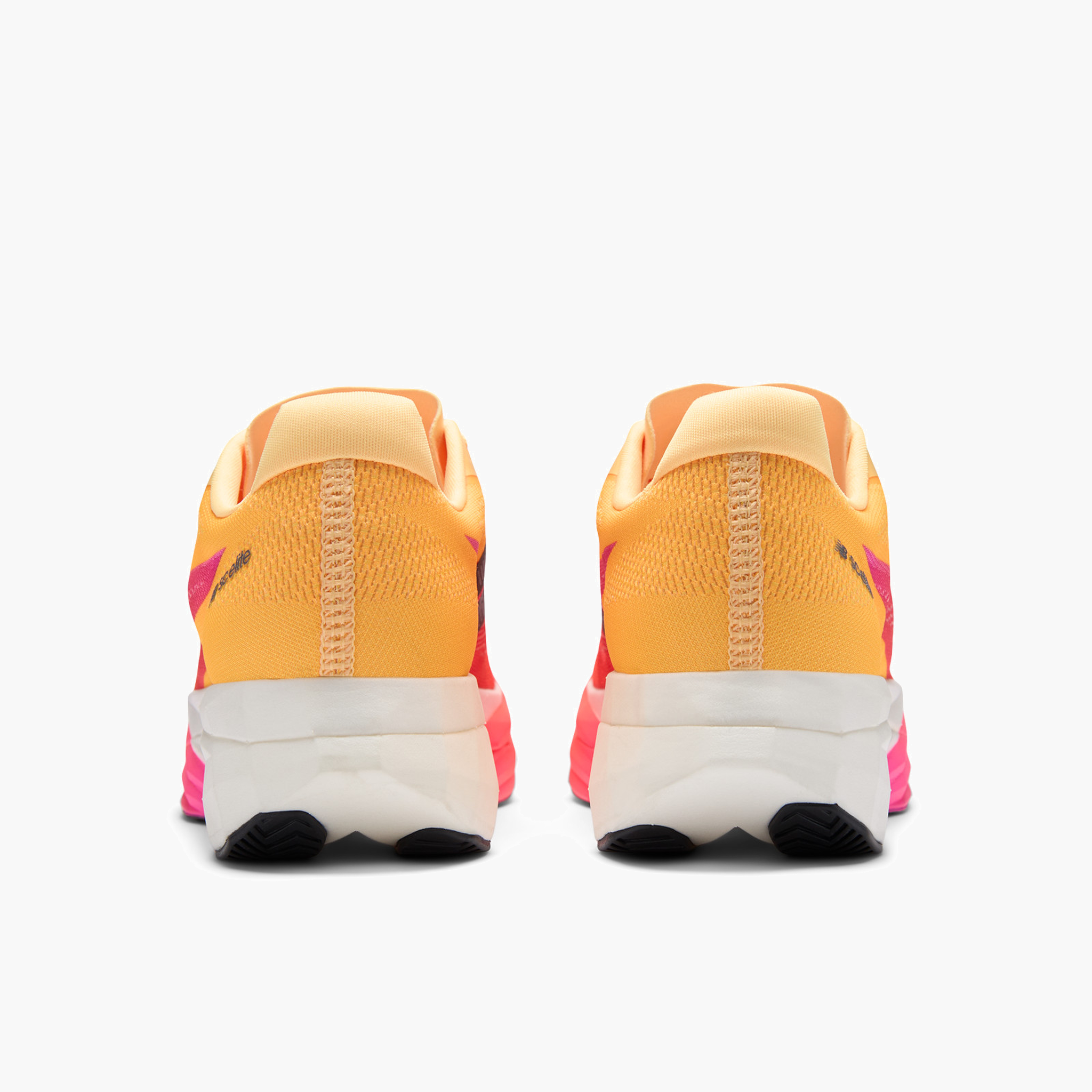 Heel angle shot of Women's Supercomp Elite v5 in Tangerineheat / Whitepeach / Pinkheat