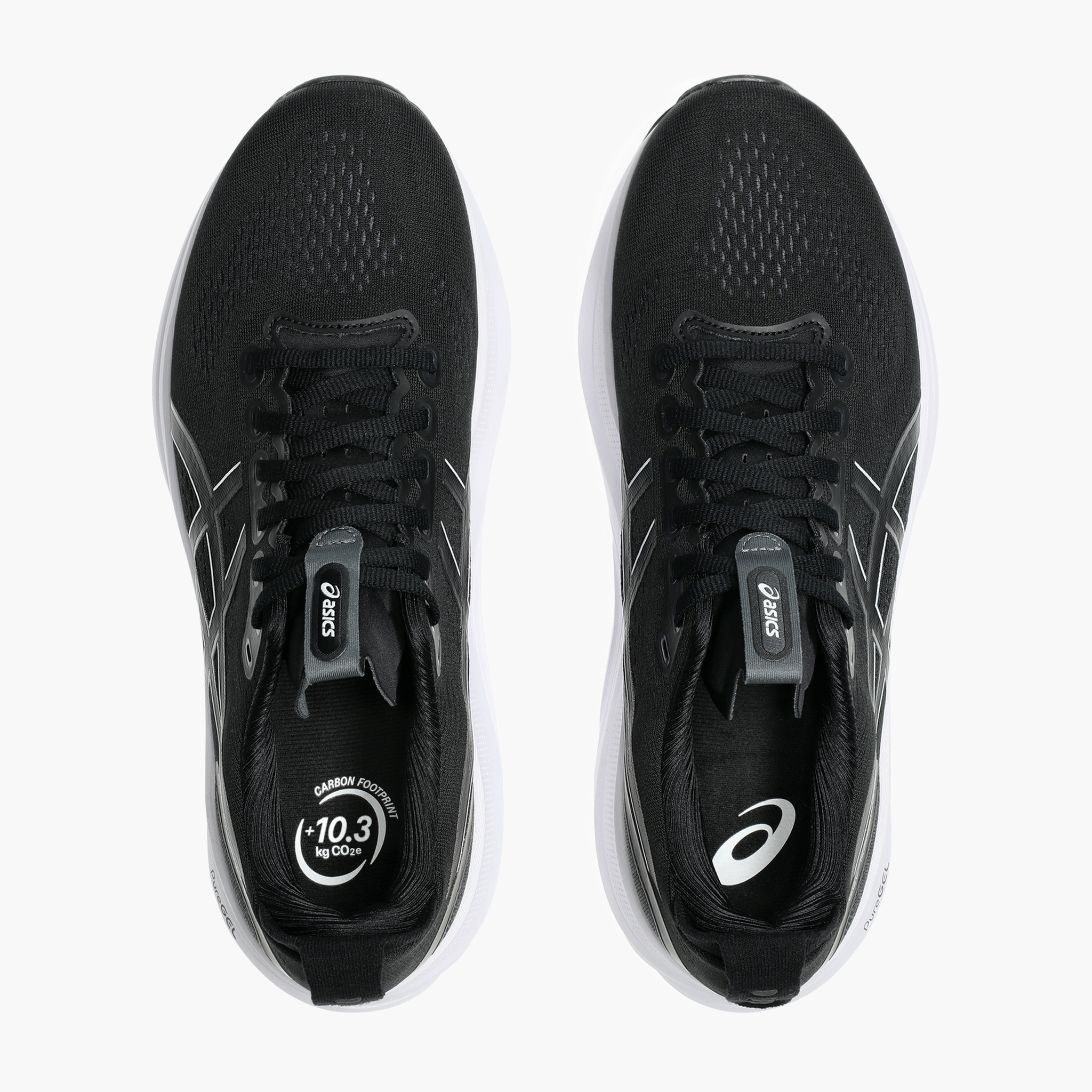 Overhead angle shot of Men's Gel-Kayano 32 in Black / White
