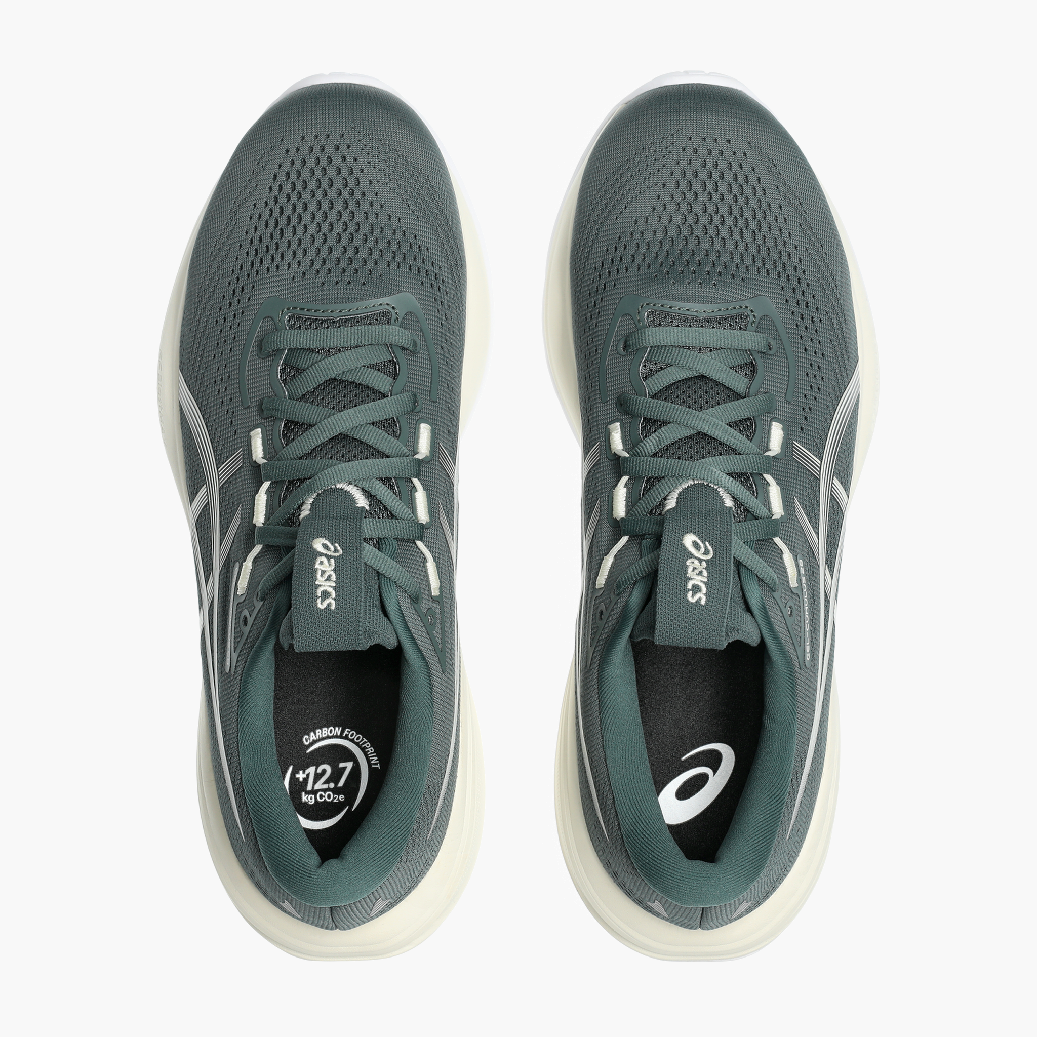 Overhead angle shot of Men's Gel-Cumulus 28 in Dusty Fern / Ivory