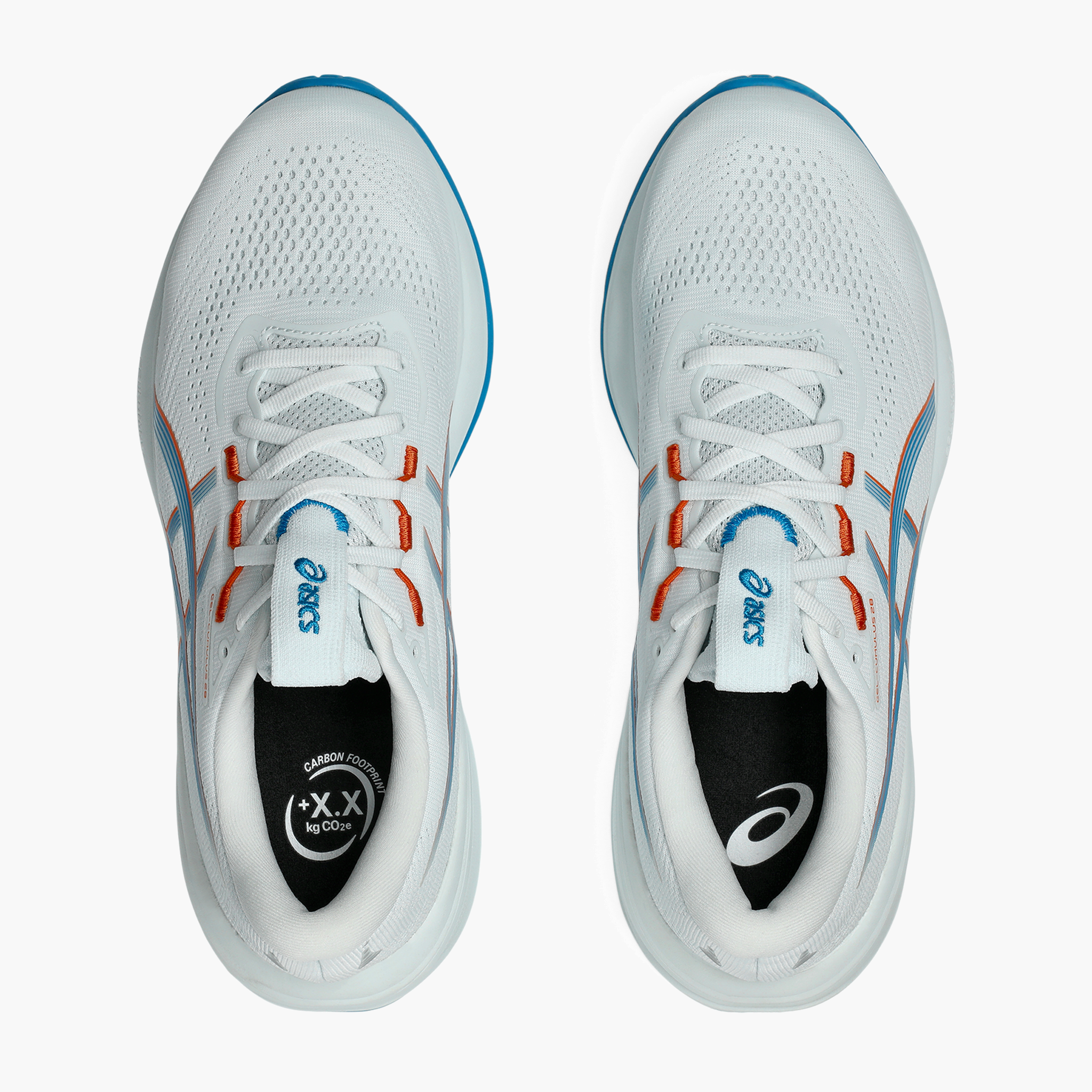 Overhead angle shot of Men's Gel-Cumulus 28 in Arctic Blue / Aegean Blue