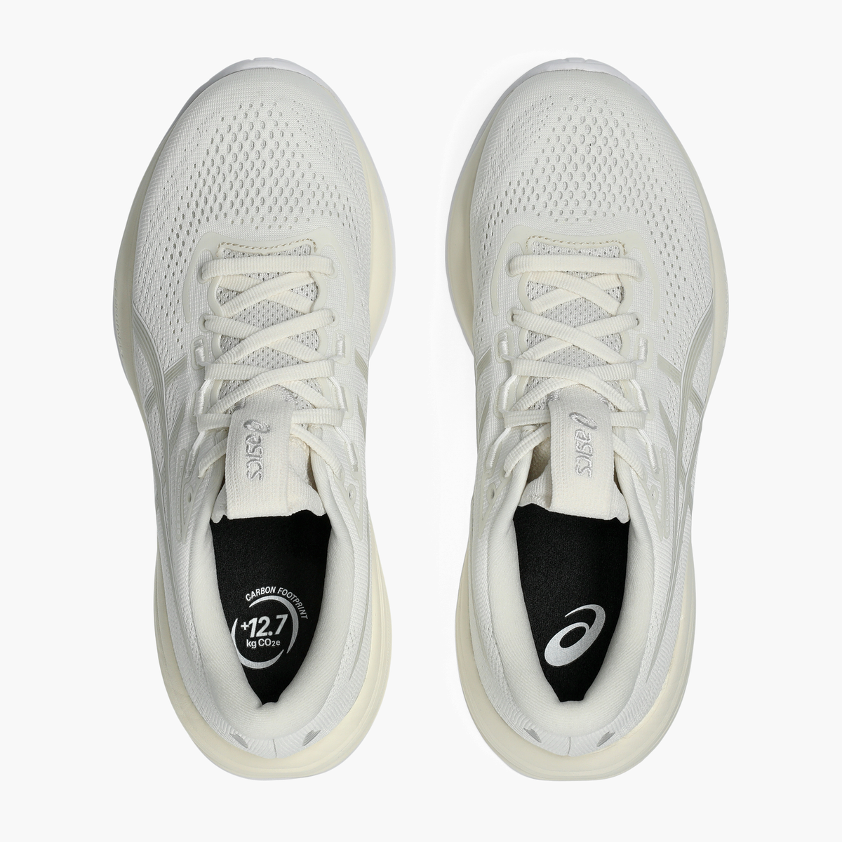 Overhead angle shot of Women's Gel-Cumulus 28 in Cream / Glacier Grey