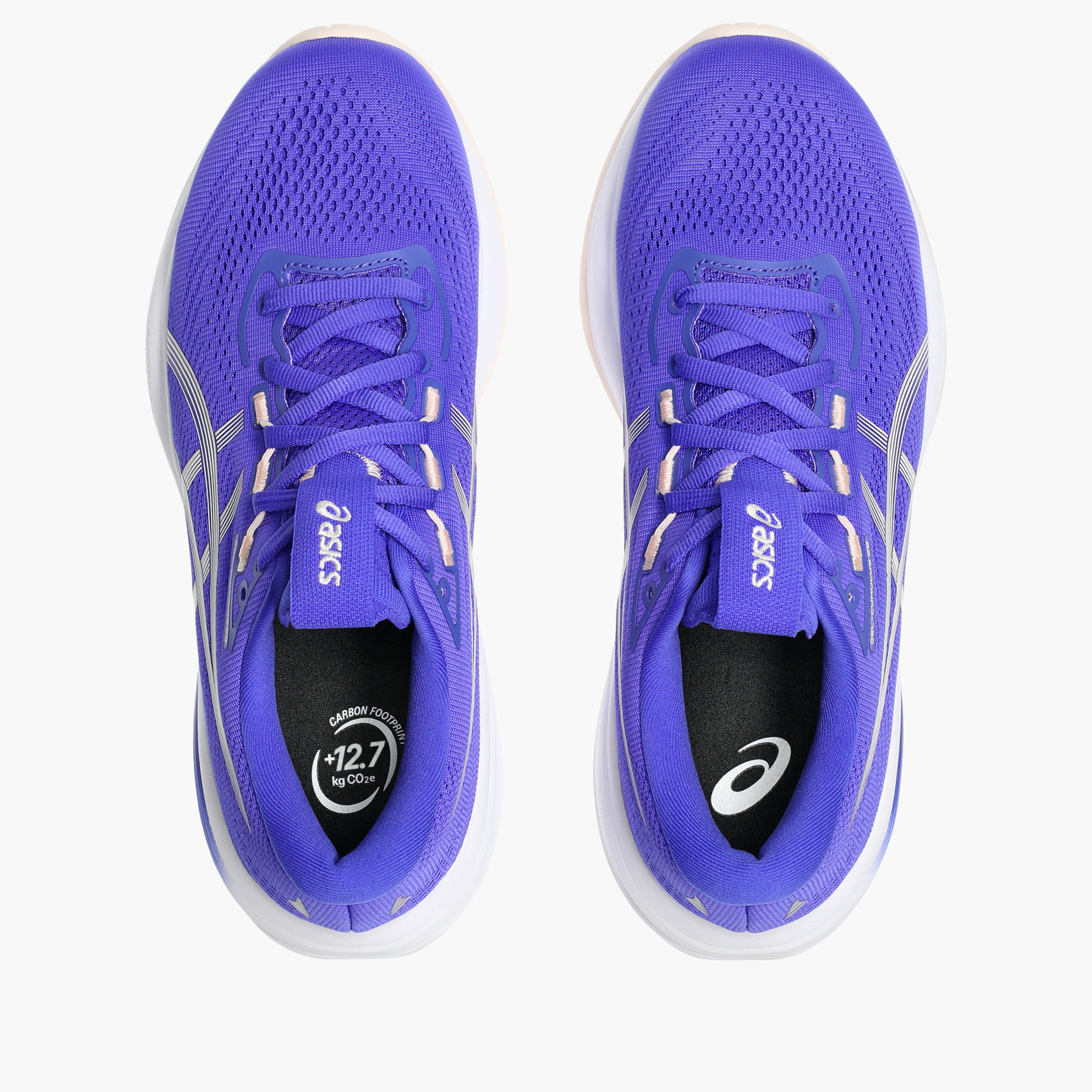 Overhead angle shot of Women's Gel-Cumulus 28 in Cobalt Burst / Ivory