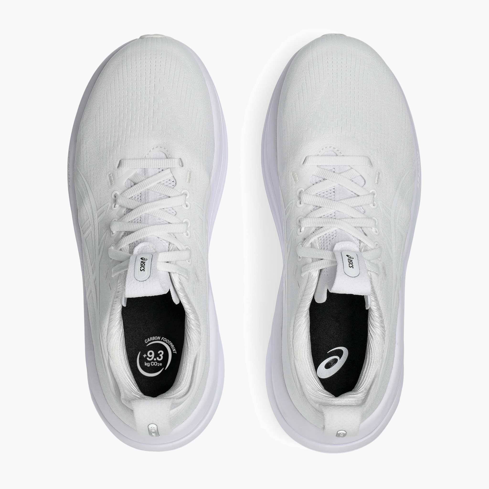 Overhead angle shot of Women's Gel-Nimbus 28 in White / White