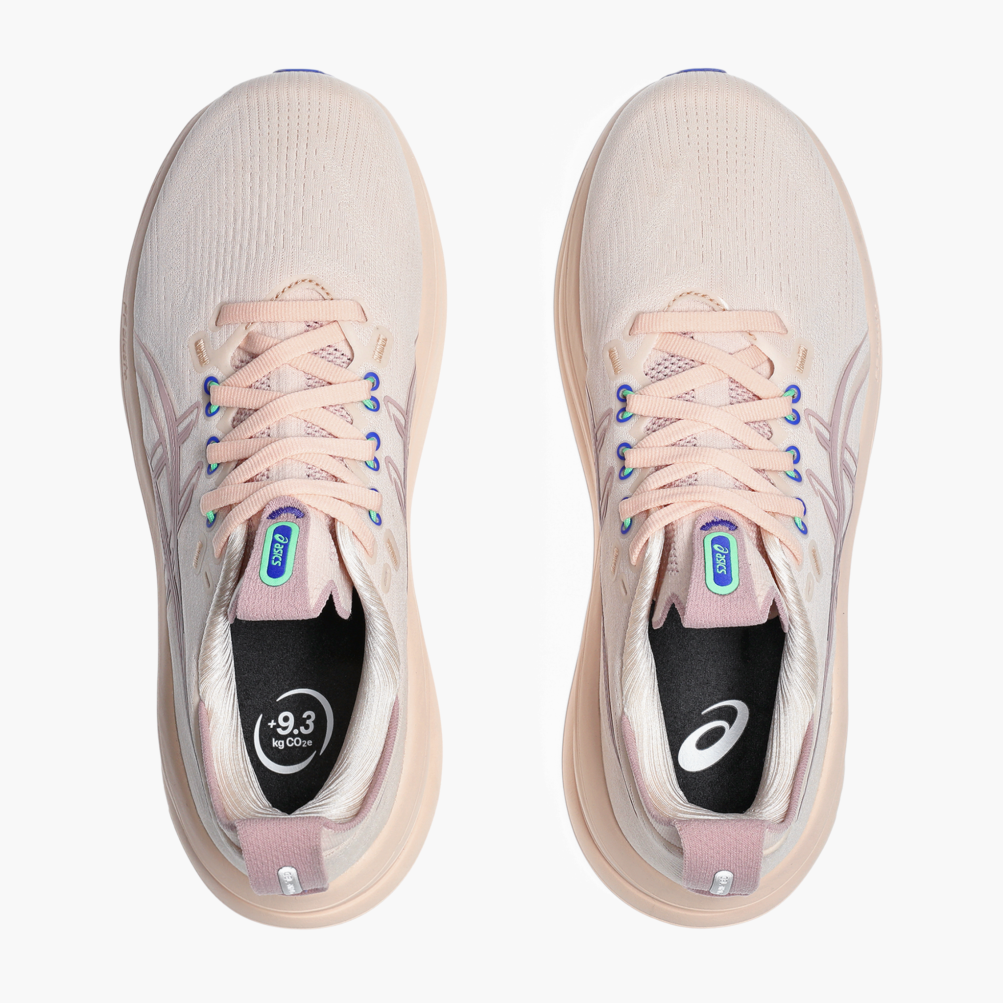 Overhead angle shot of Women's Gel-Nimbus 28 in Pearl Pink / Morganite