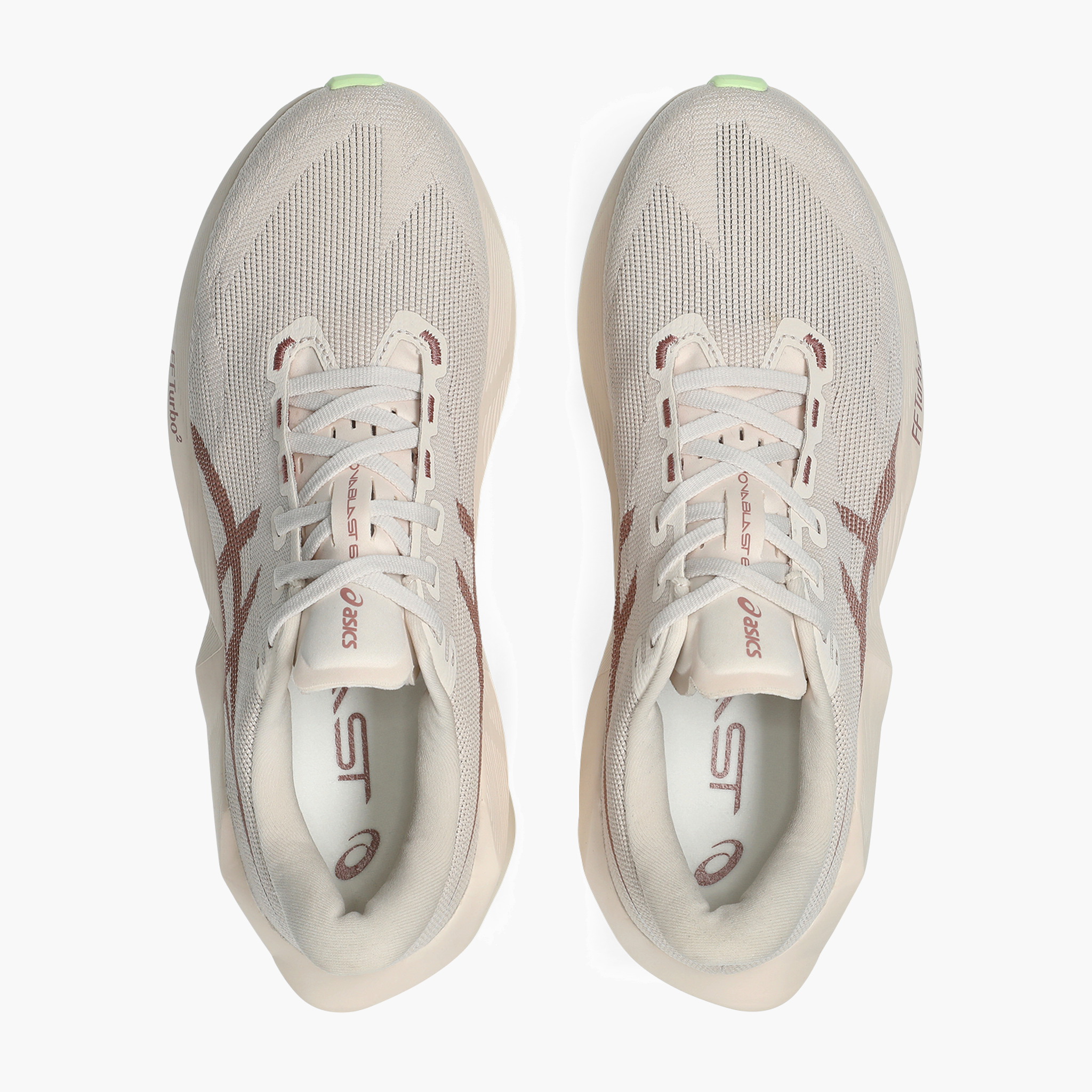 Overhead angle shot of Women's Novablast 6 in Rose Dust / Illuminate Yellow