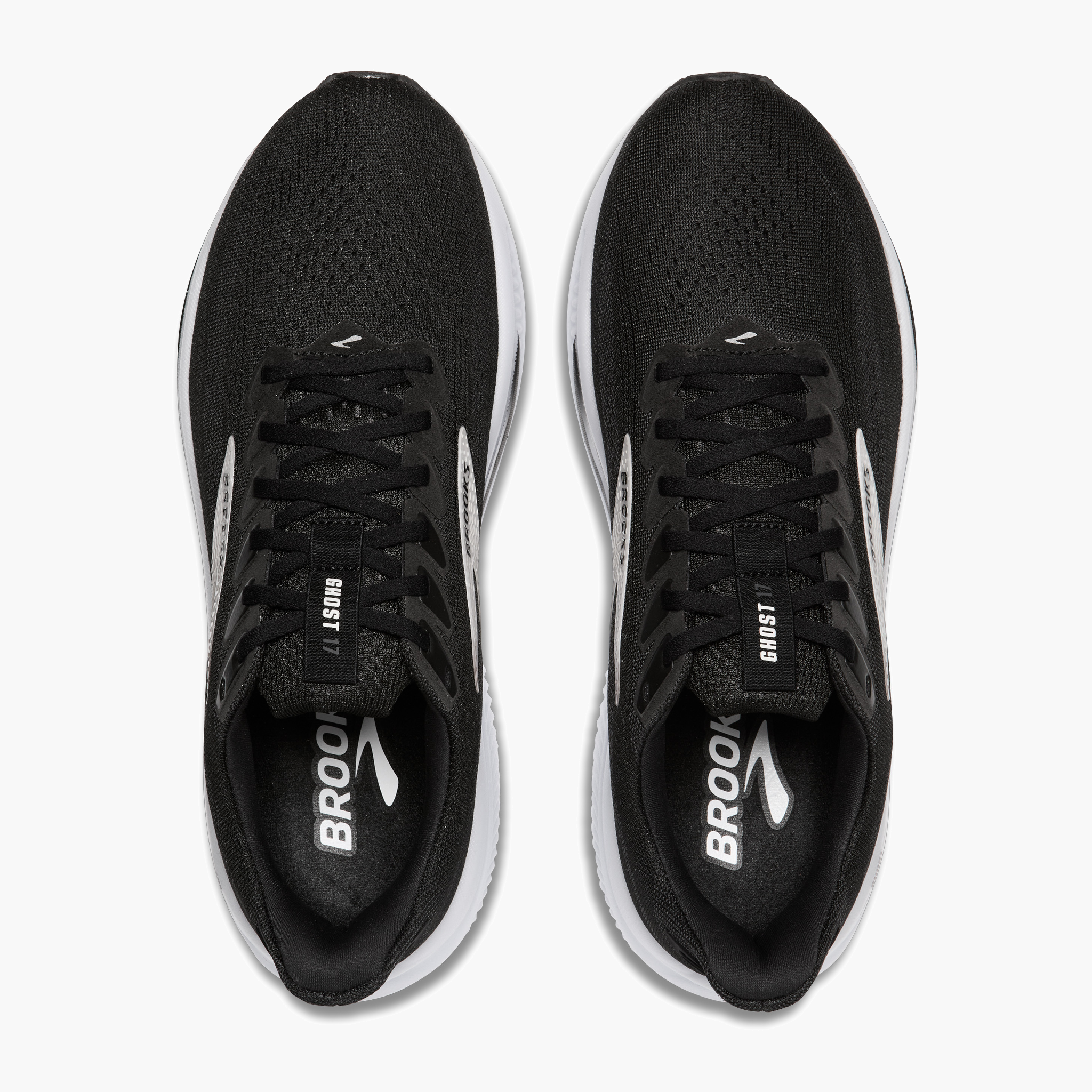 Overhead angle shot of Men's Ghost 17 in Black / Grey / White