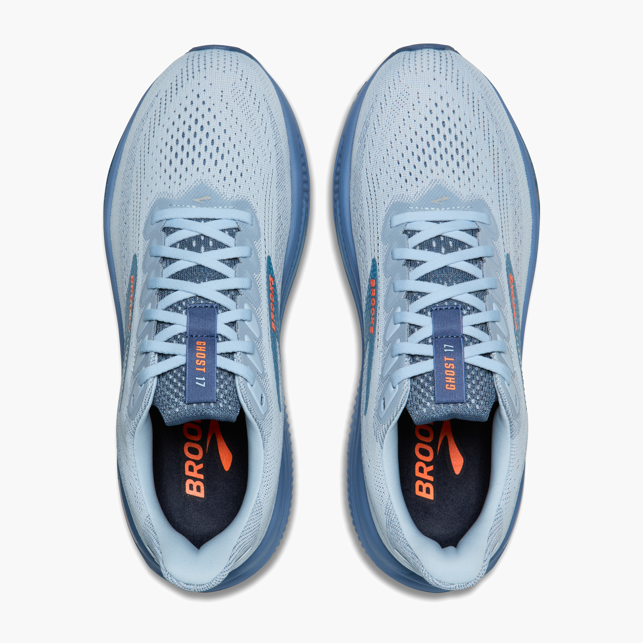 Overhead angle shot of Men's Ghost 17 in Skyway / Moonlight / Orange