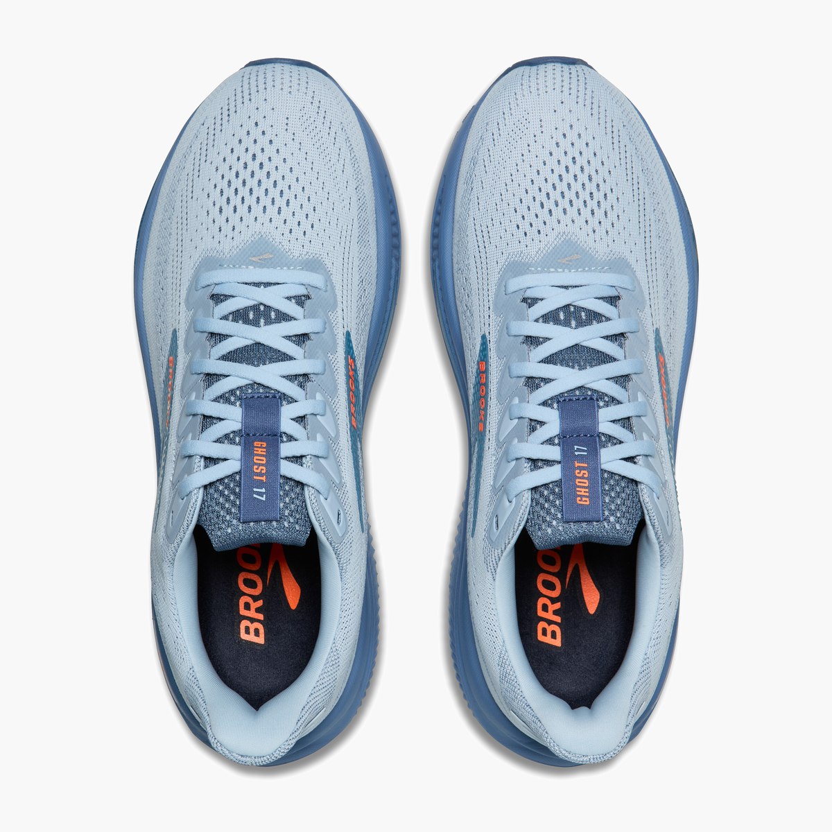 Overhead angle shot of Men's Ghost 17 in Skyway / Moonlight / Orange
