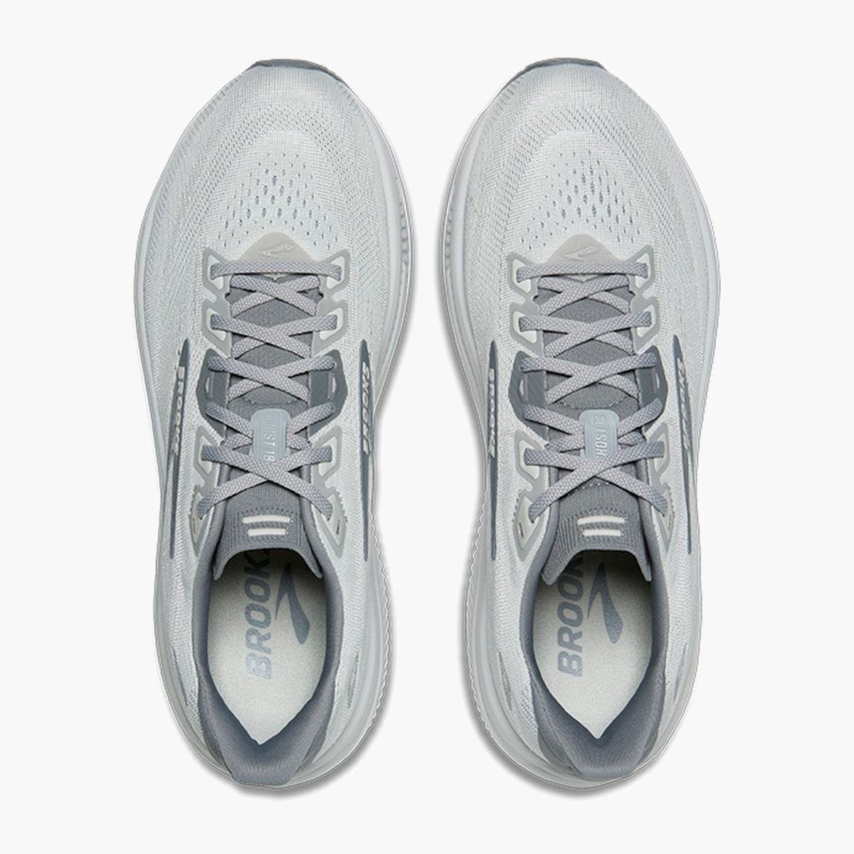 Overhead angle shot of Men's Ghost 18 in Primer Grey / Oyster Mushroom