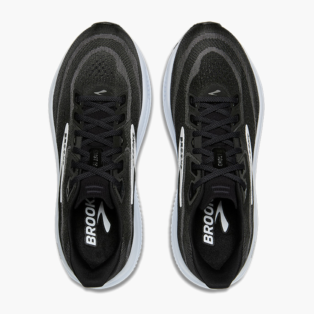 Overhead angle shot of Men's Ghost 18 in Black / Grey / White