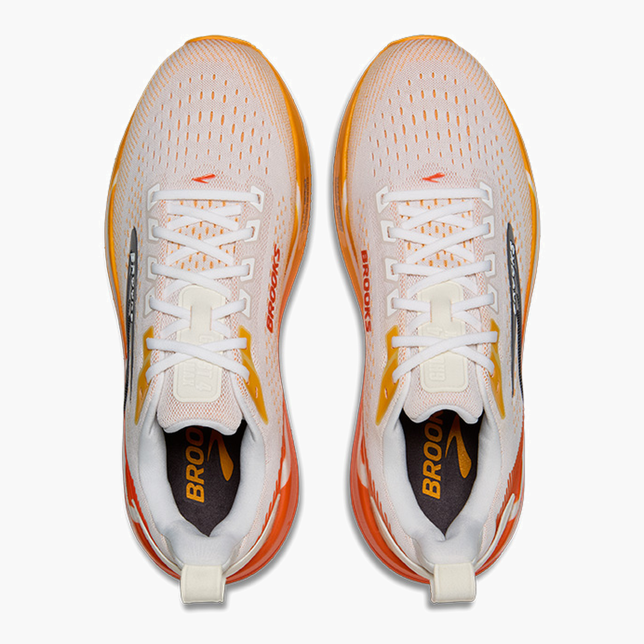 Overhead angle shot of Men's Ghost Max 4 in White / Orange / Red