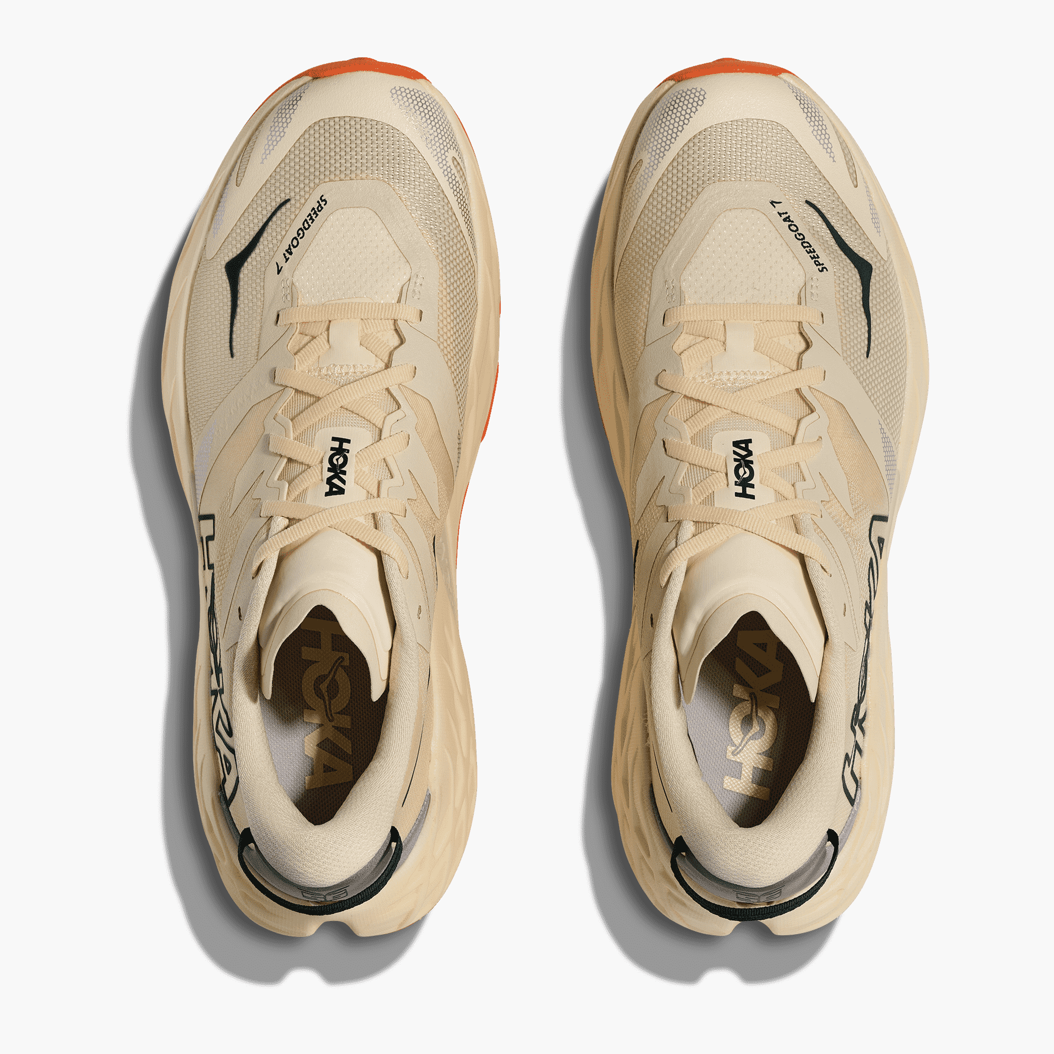 Overhead angle shot of Men's Speedgoat 7 in Vintage Yellow  /  Turmeric