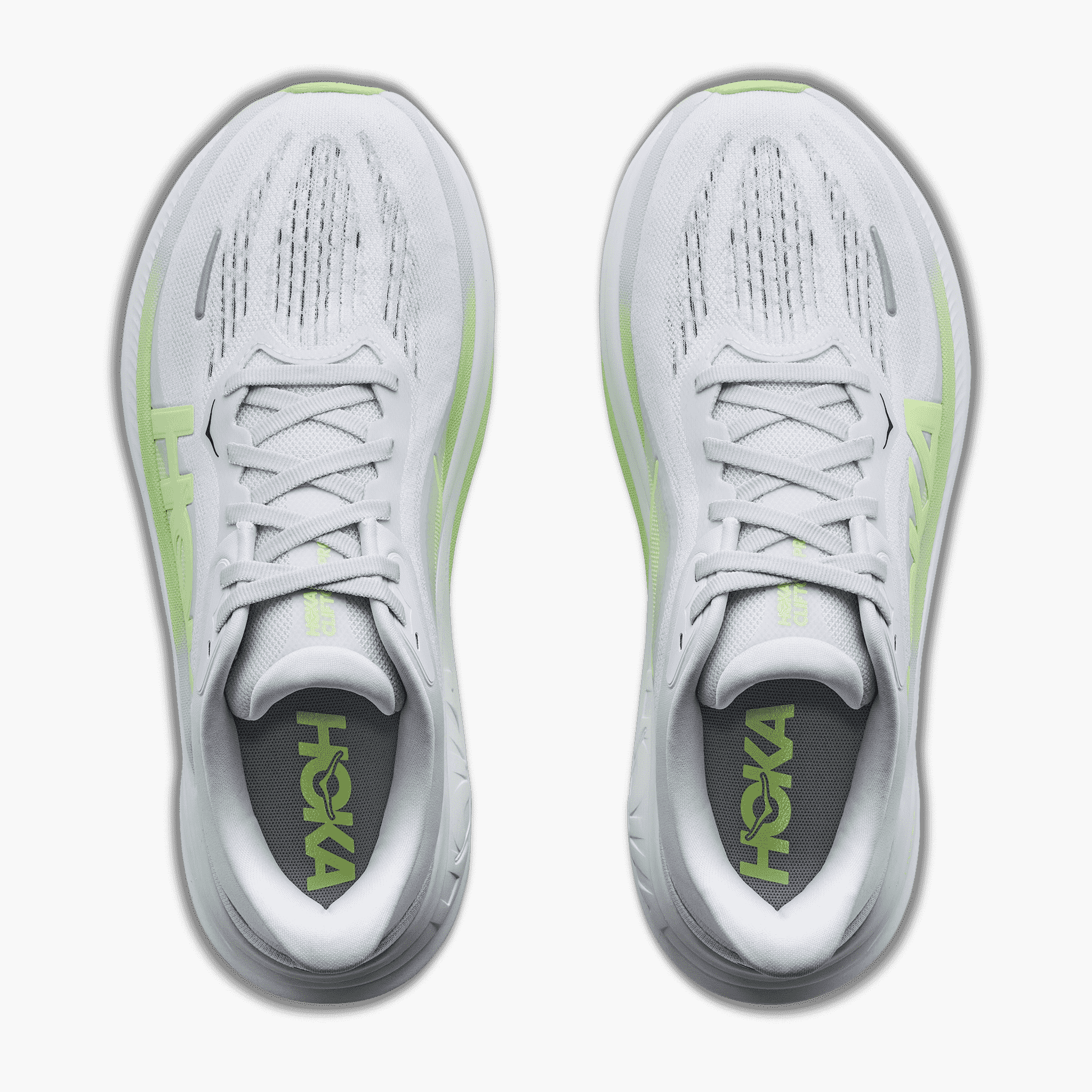Overhead angle shot of Women's Clifton Pro in Cosmic Grey  /  Neon Yuzu
