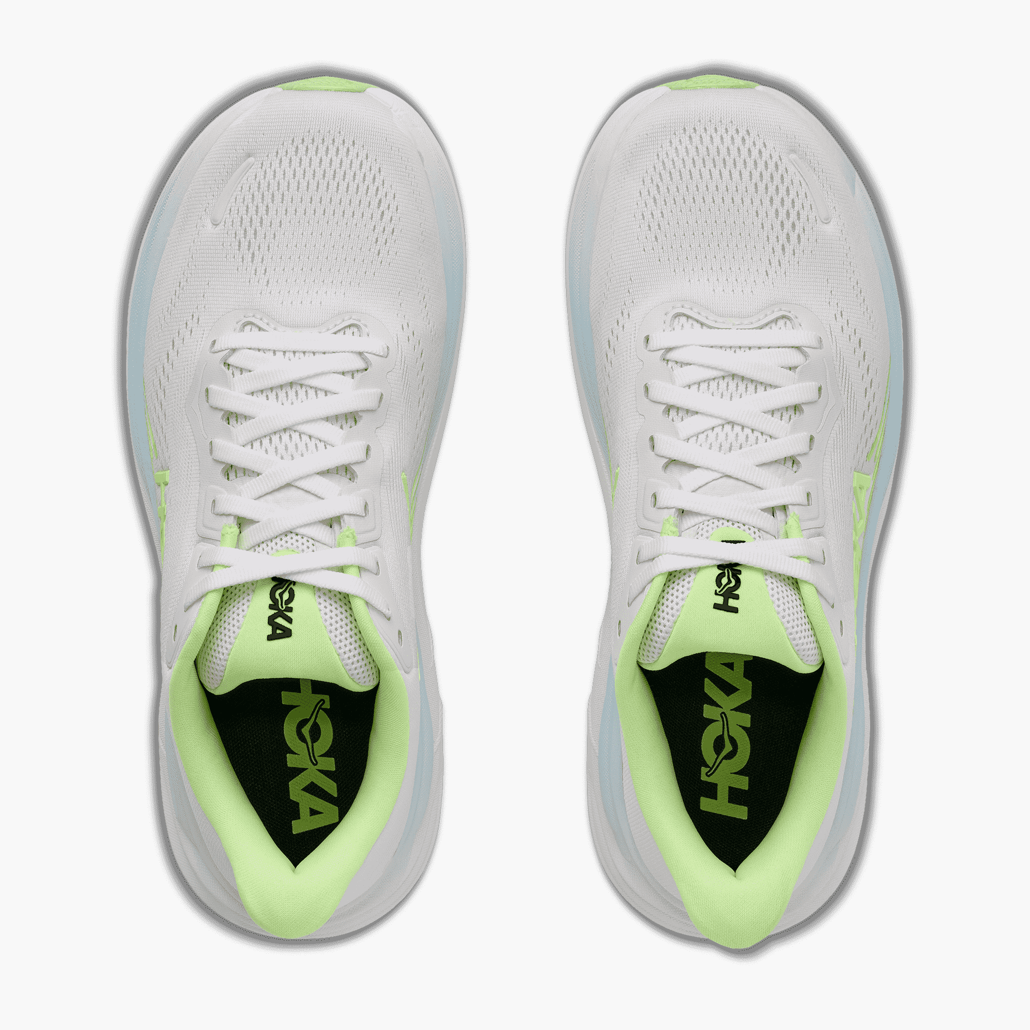 Overhead angle shot of Women's Clifton 11 in Frost  /  Neon Yuzu