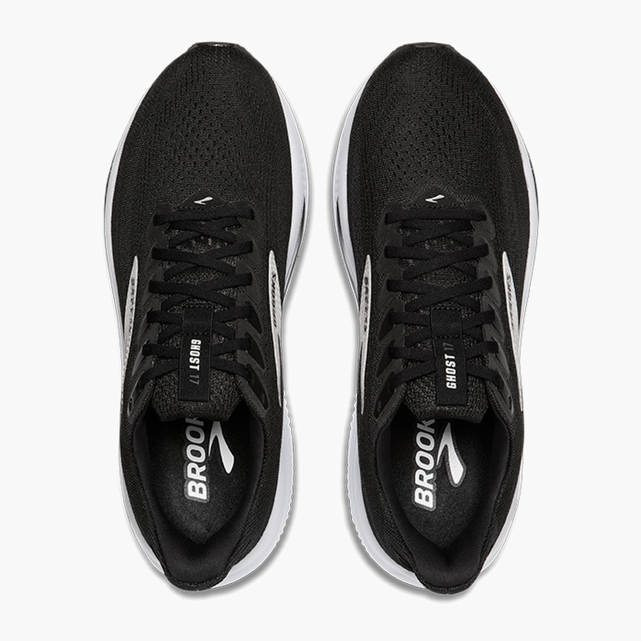 Overhead angle shot of Women's Ghost 17 in Black / Grey / White