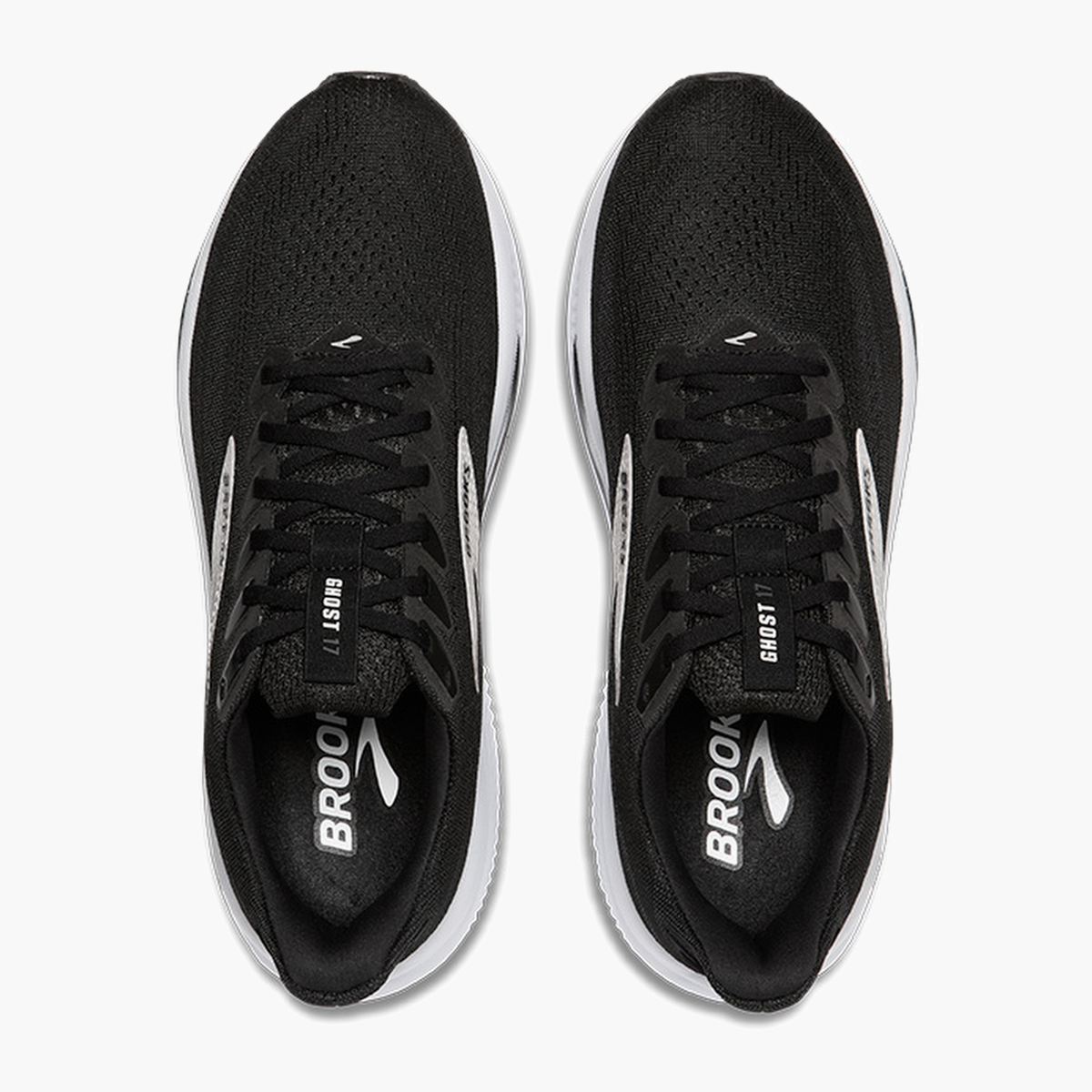 Overhead angle shot of Women's Ghost 17 in Black / Grey / White