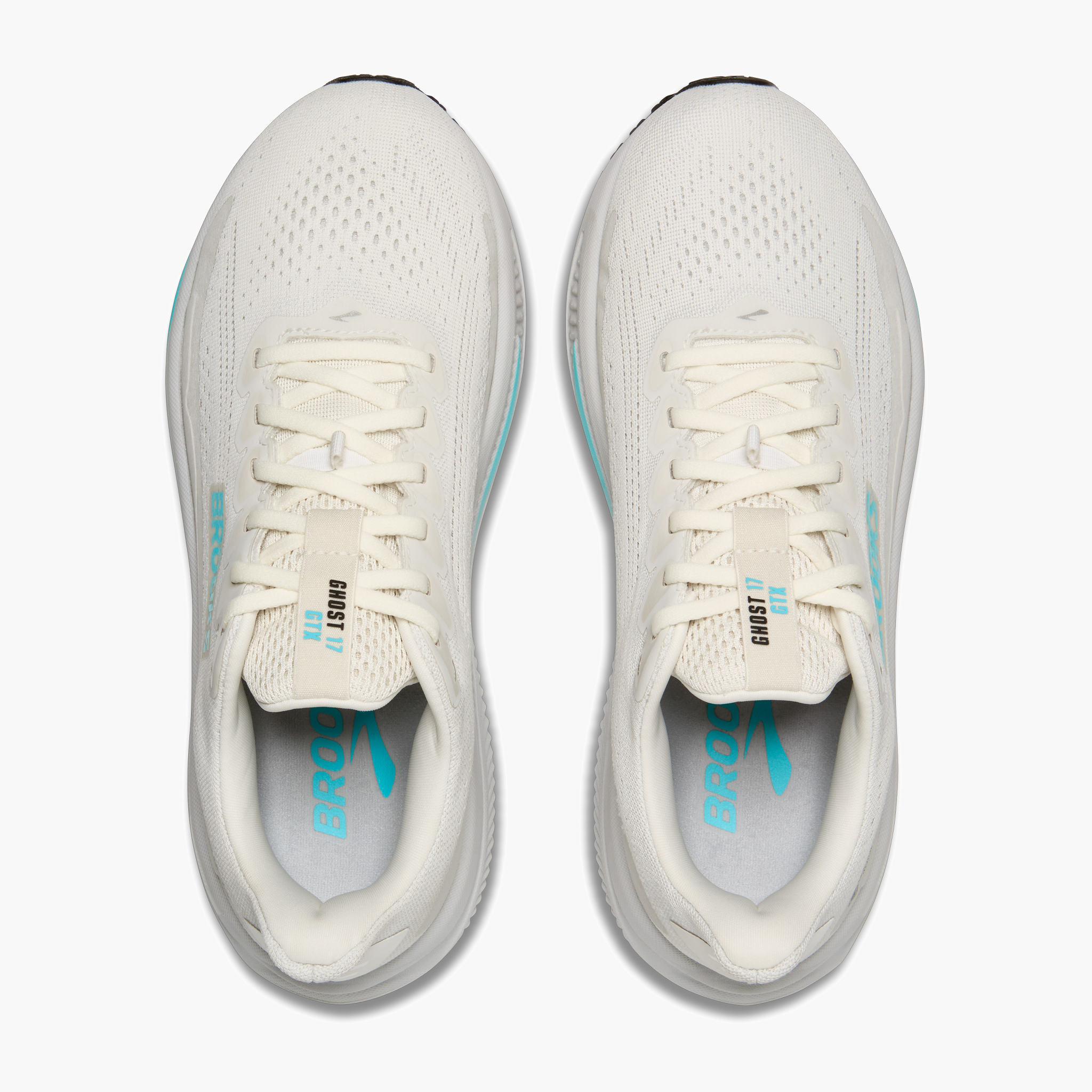 Overhead angle shot of Women's Ghost 17 Gore-Tex in Coconut / Oyster / Blue