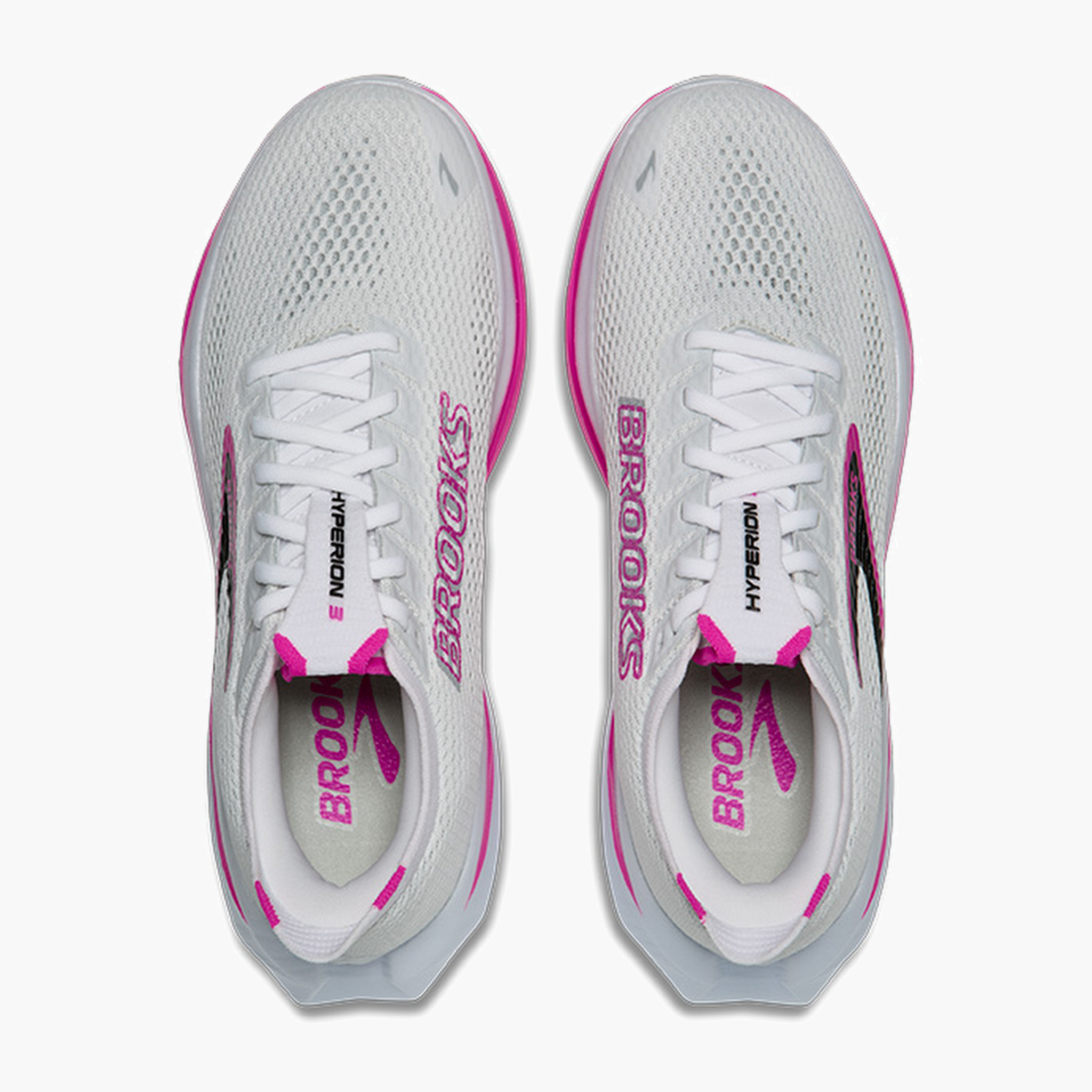 Overhead angle shot of Women's Hyperion 3 in White / Luminary / Cyber Pink