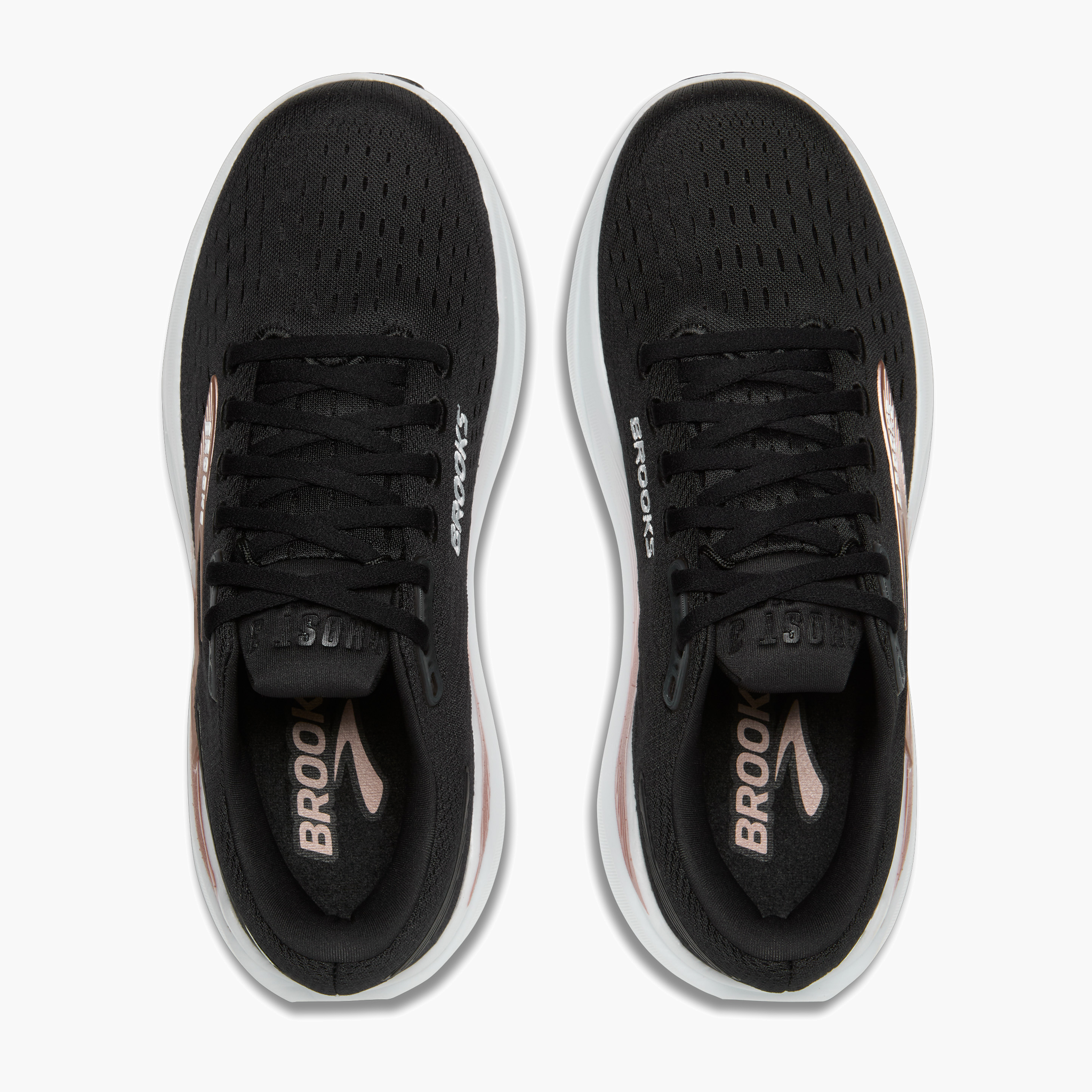 Overhead angle shot of Women's Ghost Max 3 in Black / Black / Rose Gold