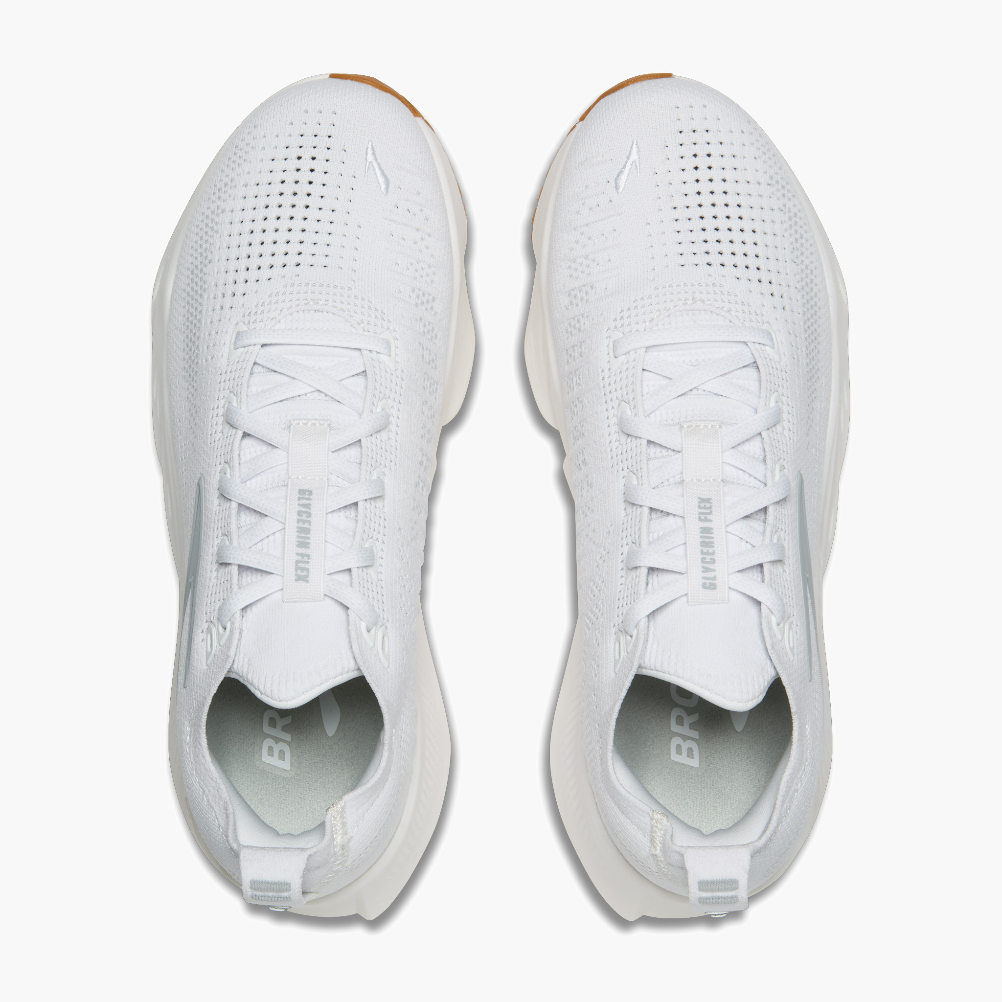 Overhead angle shot of Women's Glycerin Flex in White / Black / Gum