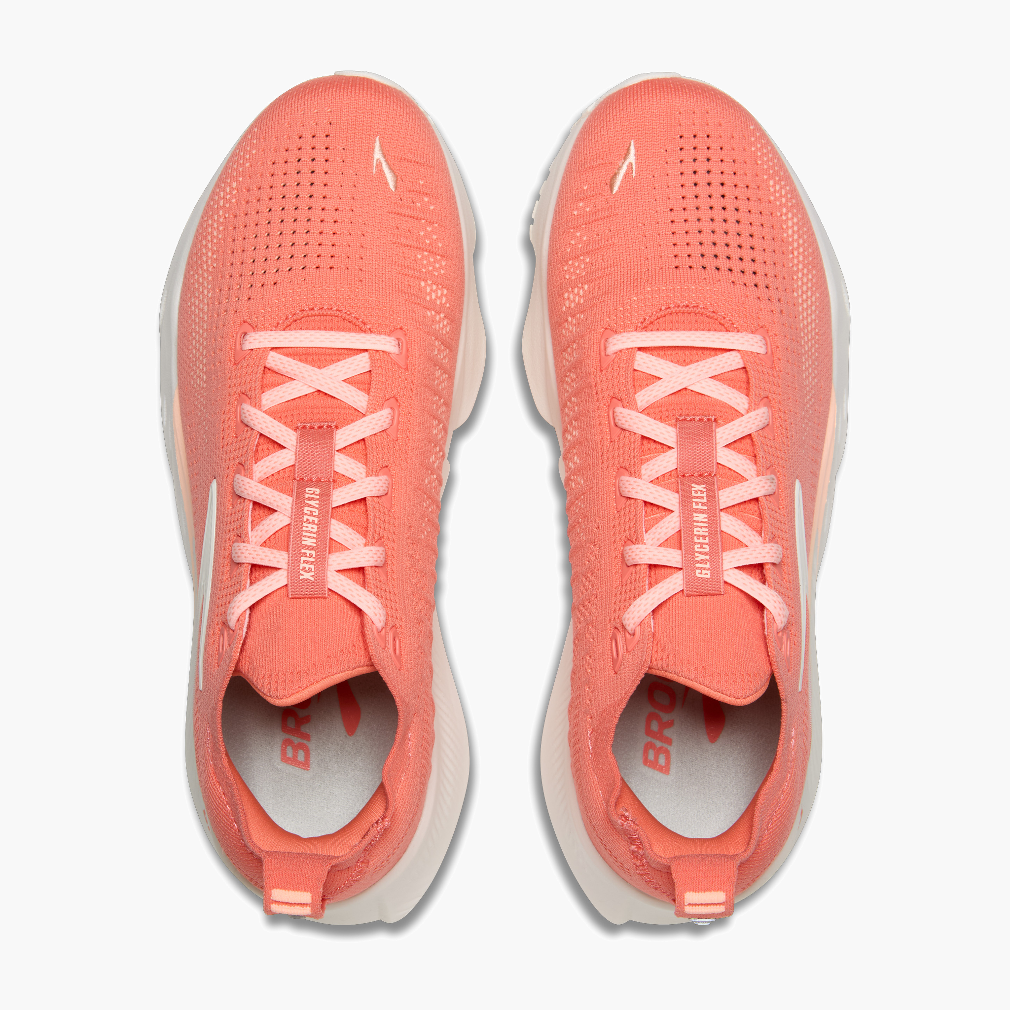 Overhead angle shot of Women's Glycerin Flex in Peach Echo / Coral / Coconut