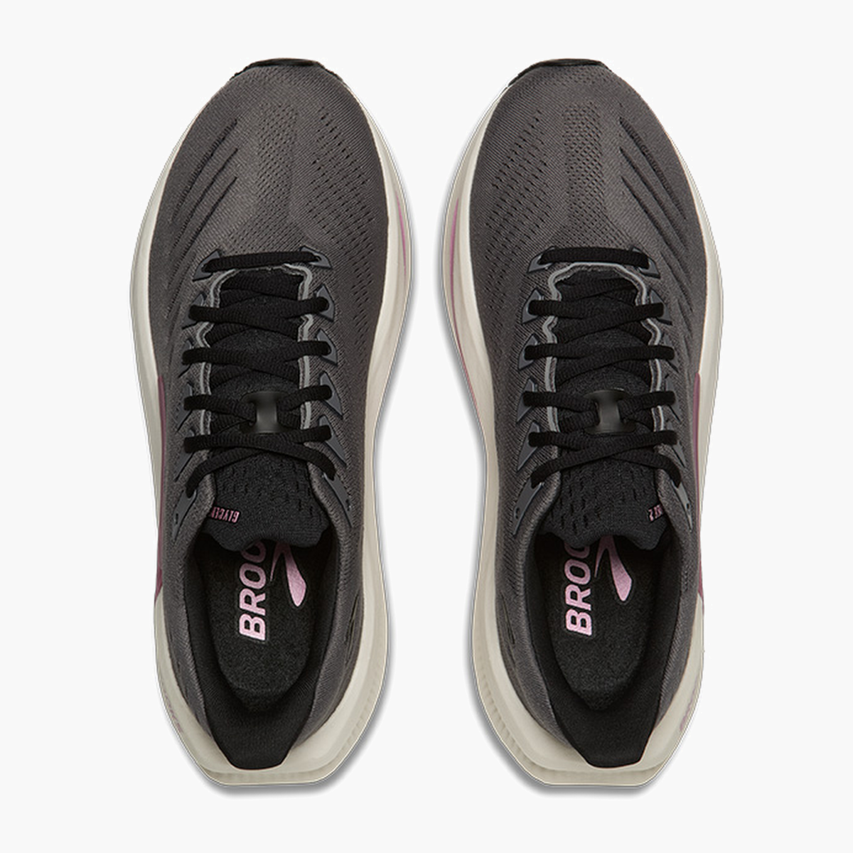 Overhead angle shot of Women's Glycerin Max 2 in Grey / Coconut / Metallic