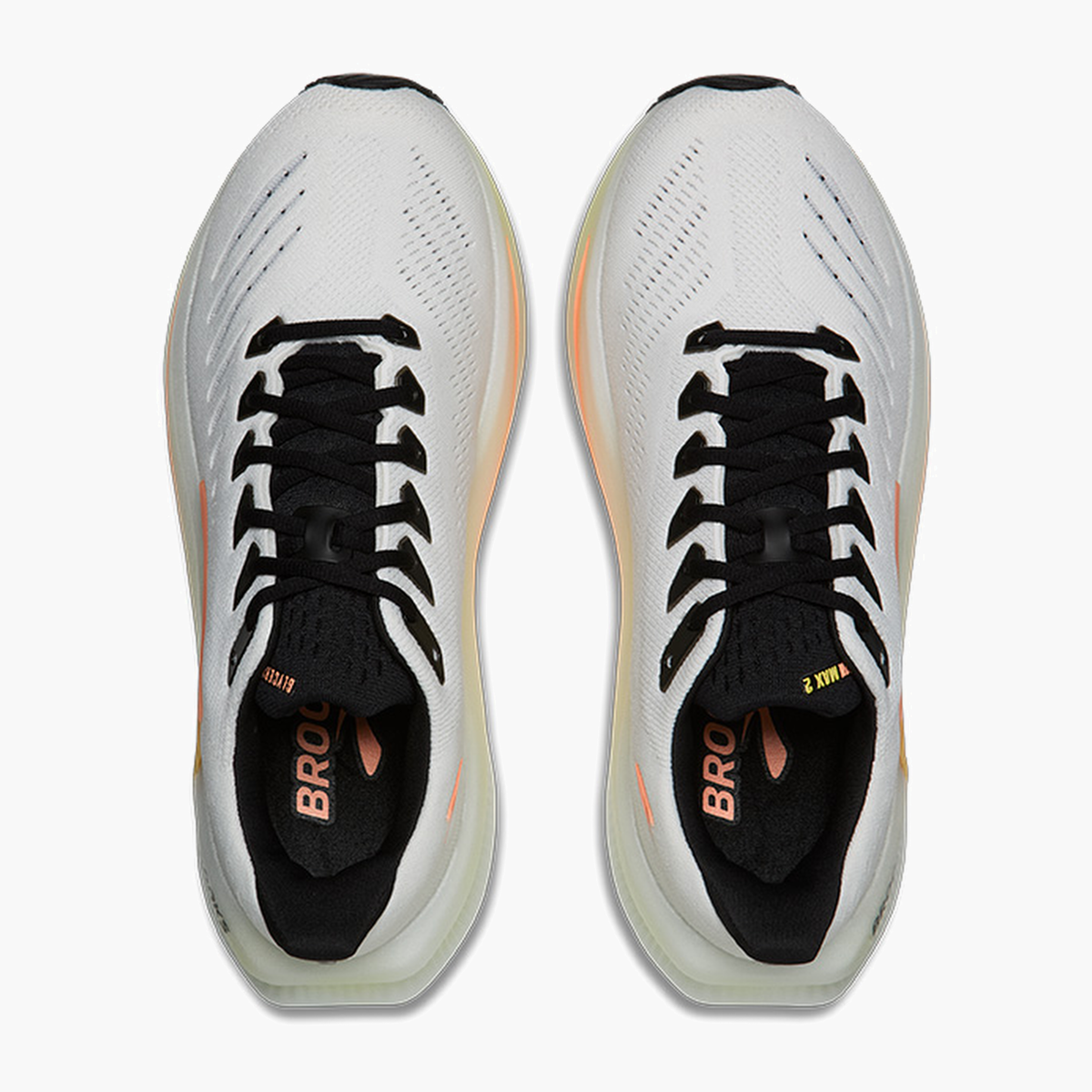 Overhead angle shot of Women's Glycerin Max 2 in White / Cyber Yellow / Nightlife