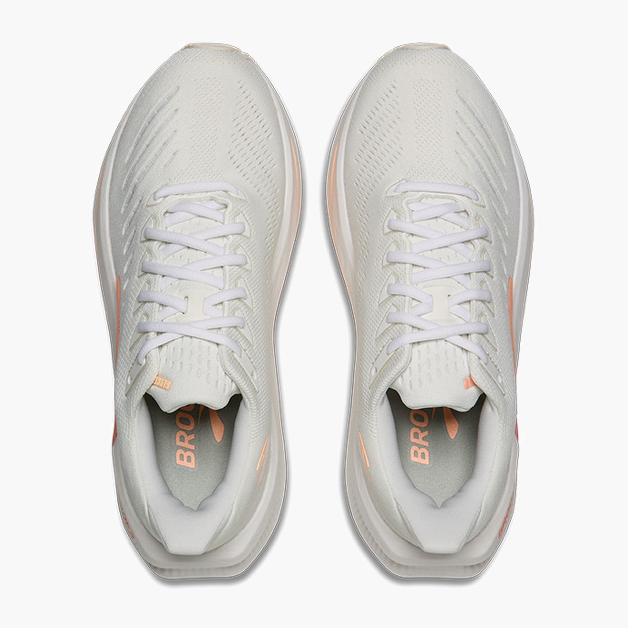 Overhead angle shot of Women's Glycerin Max 2 in White / Coral / Peach