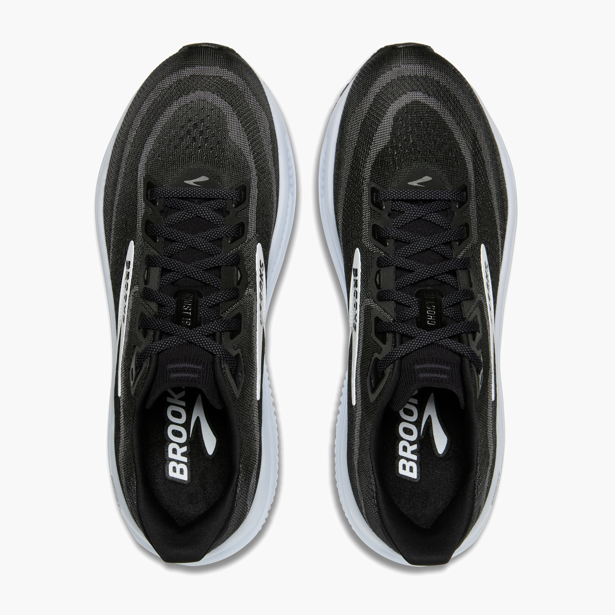 Overhead angle shot of Women's Ghost 18 in Black / Grey / White