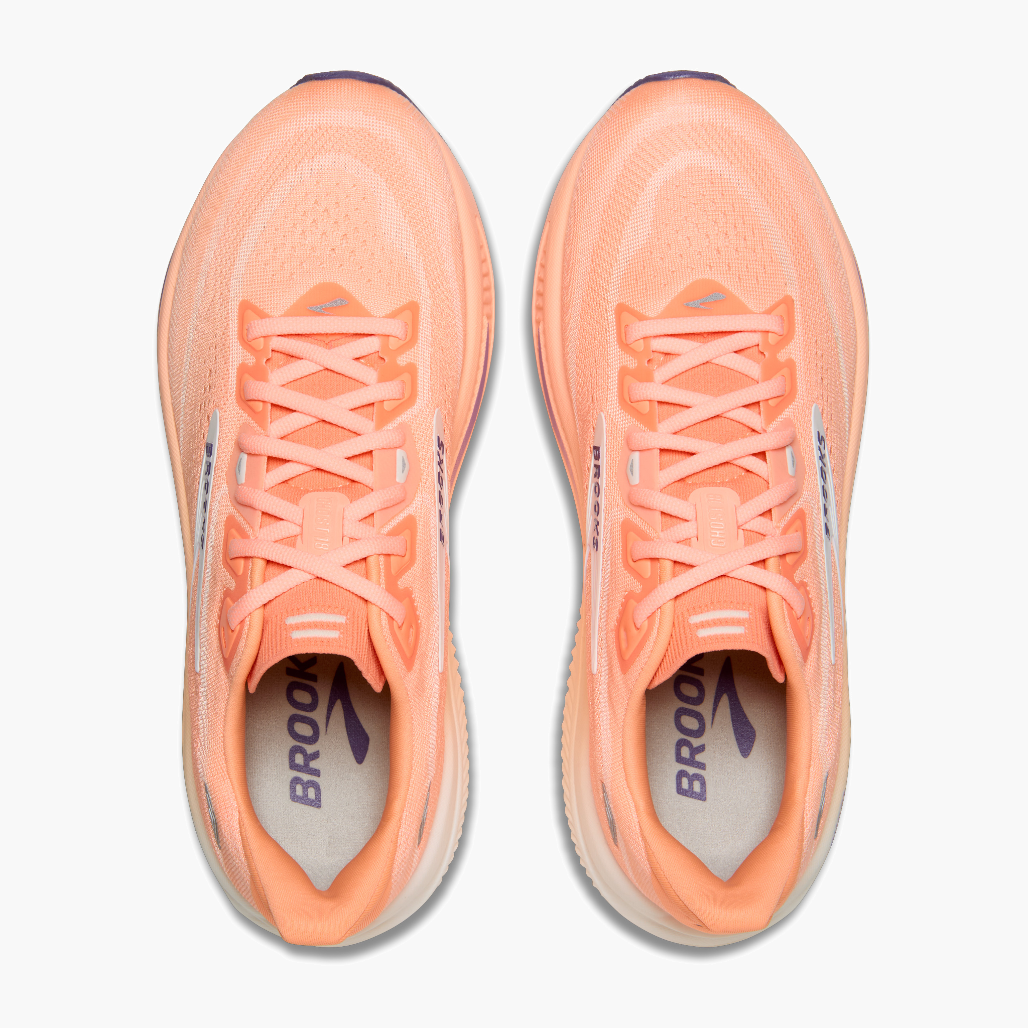 Overhead angle shot of Women's Ghost 18 in Peach / Grape / Coconut