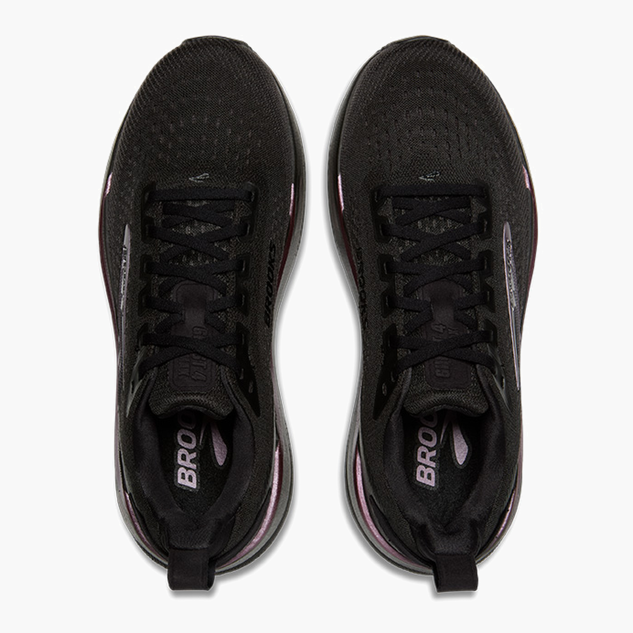 Overhead angle shot of Women's Ghost Max 4 in Black / Black / Rose Gold