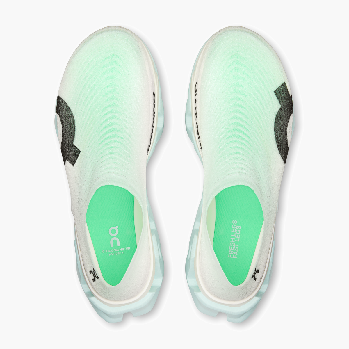 Overhead angle shot of All Gender Cloudmonster 3 Hyper in Flurry | Verdite