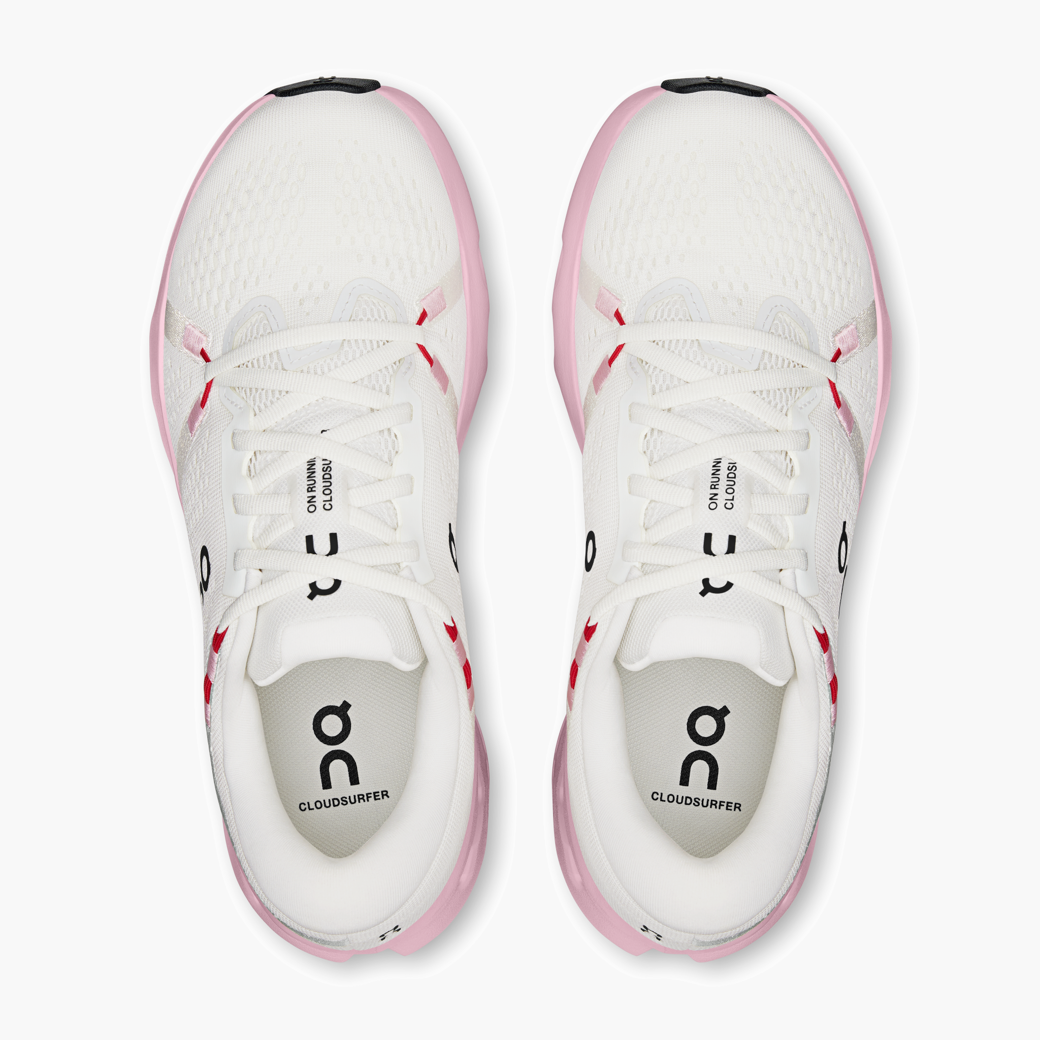 Overhead angle shot of Women's Cloudsurfer 2 in Ivory | Peony