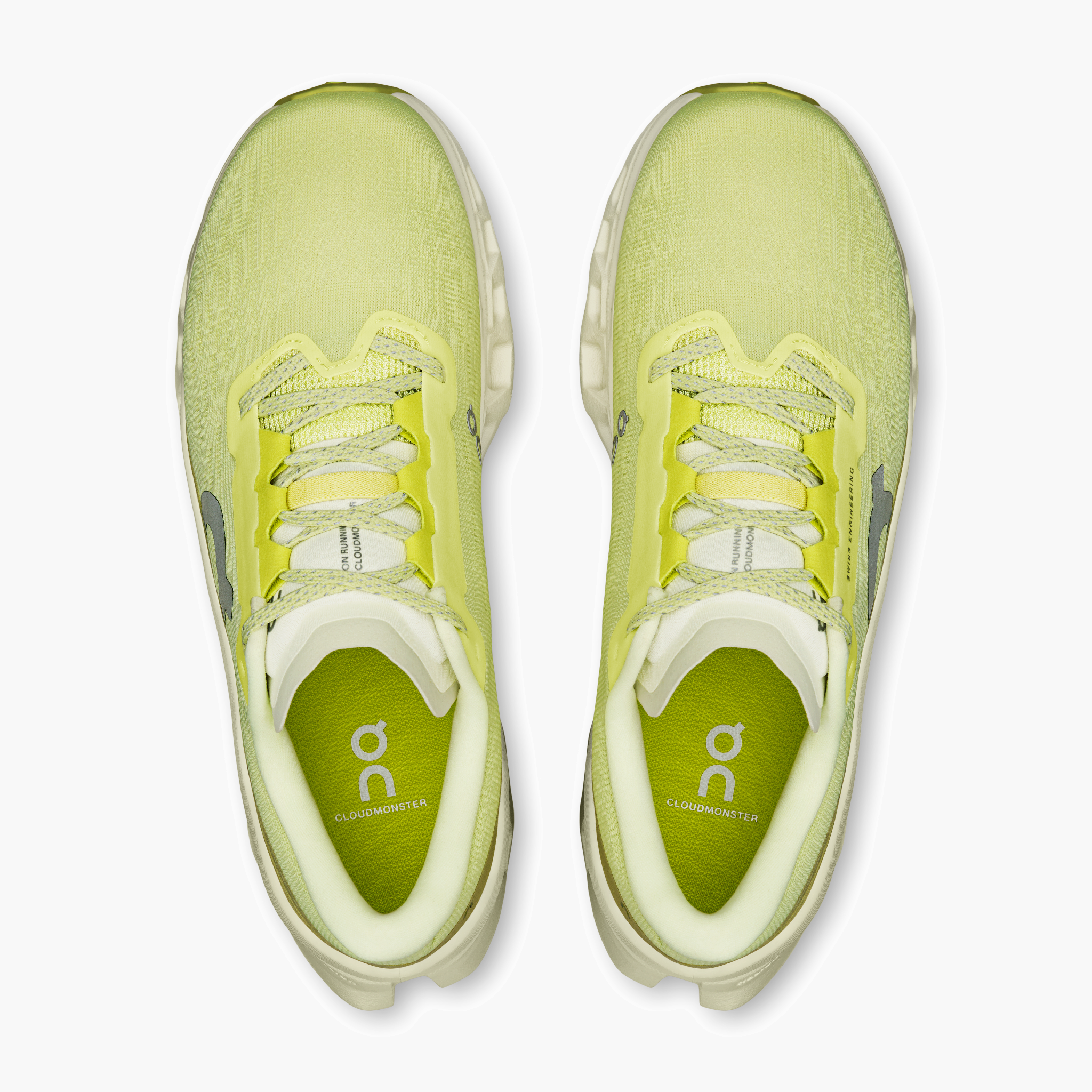 Overhead angle shot of Women's Cloudmonster 3 in Limelight | Seedling
