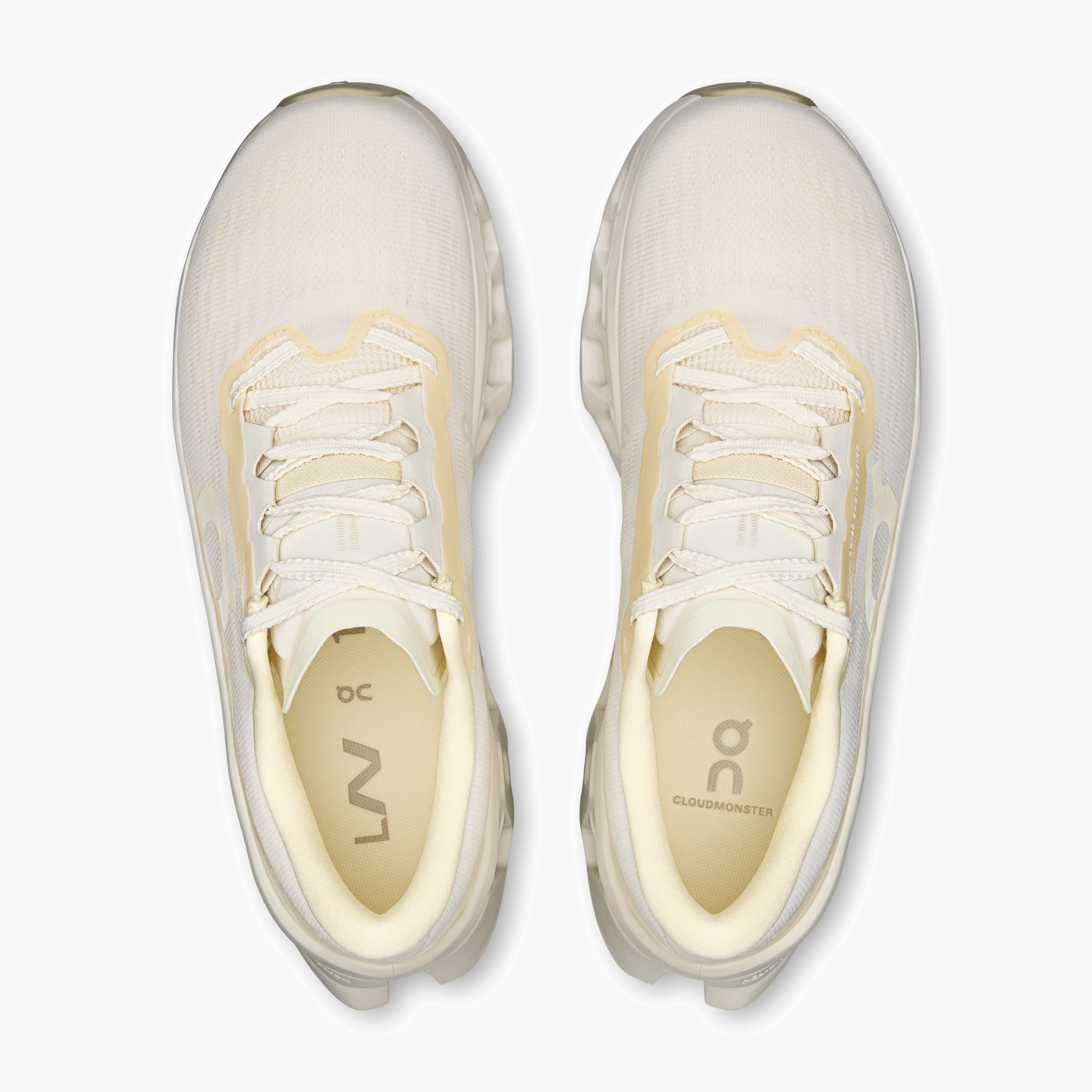 Overhead angle shot of Women's Cloudmonster 3 in Ivory | Ray