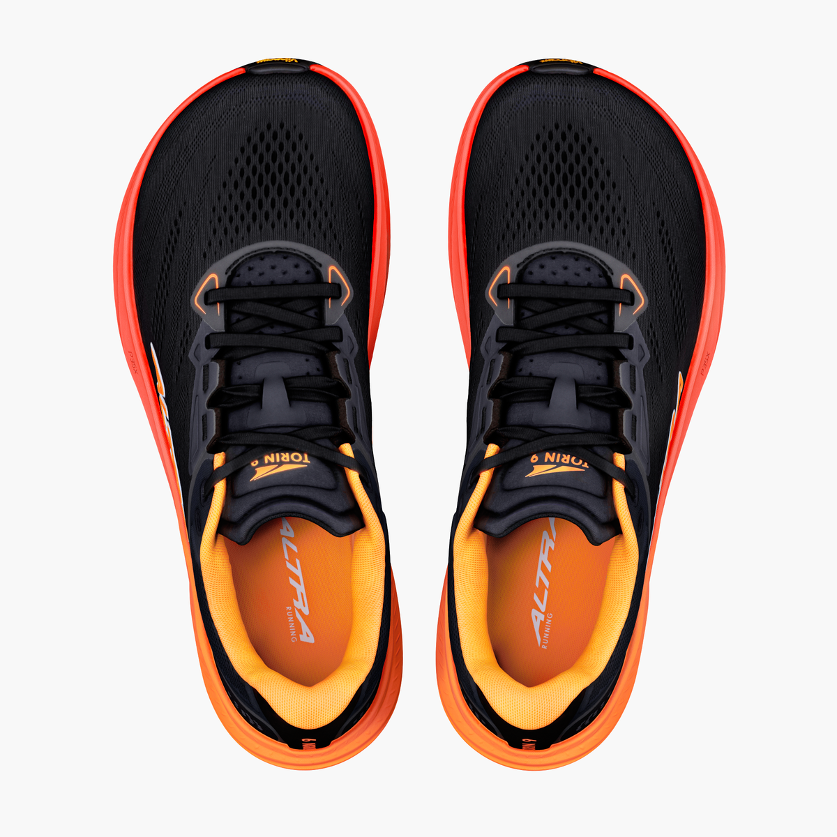 Overhead angle shot of Men's Torin 9 in Blk / Orng Pop / Firy Coral