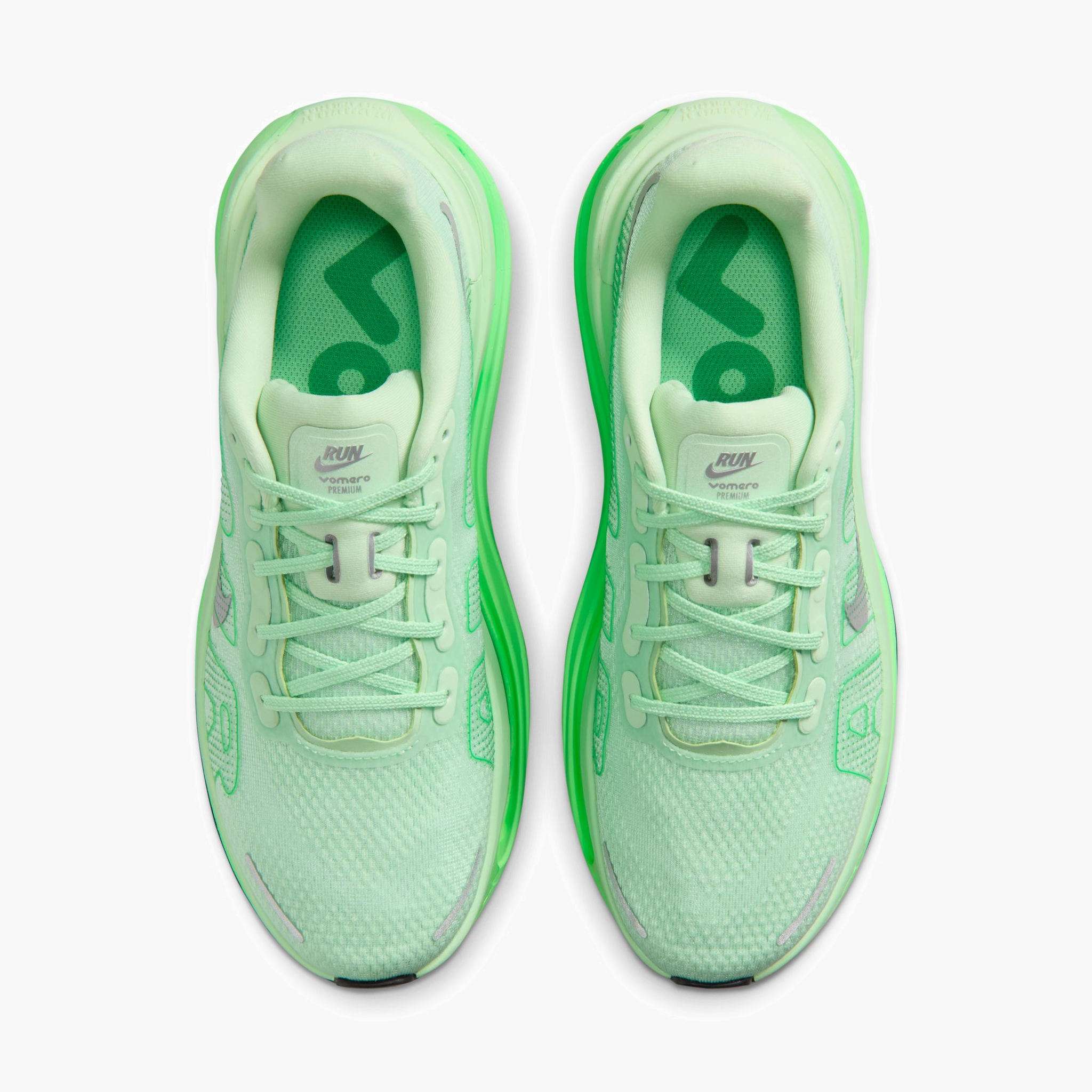 Overhead angle shot of Women's Vomero Premium in Cucumber Calm / Metallic Silver