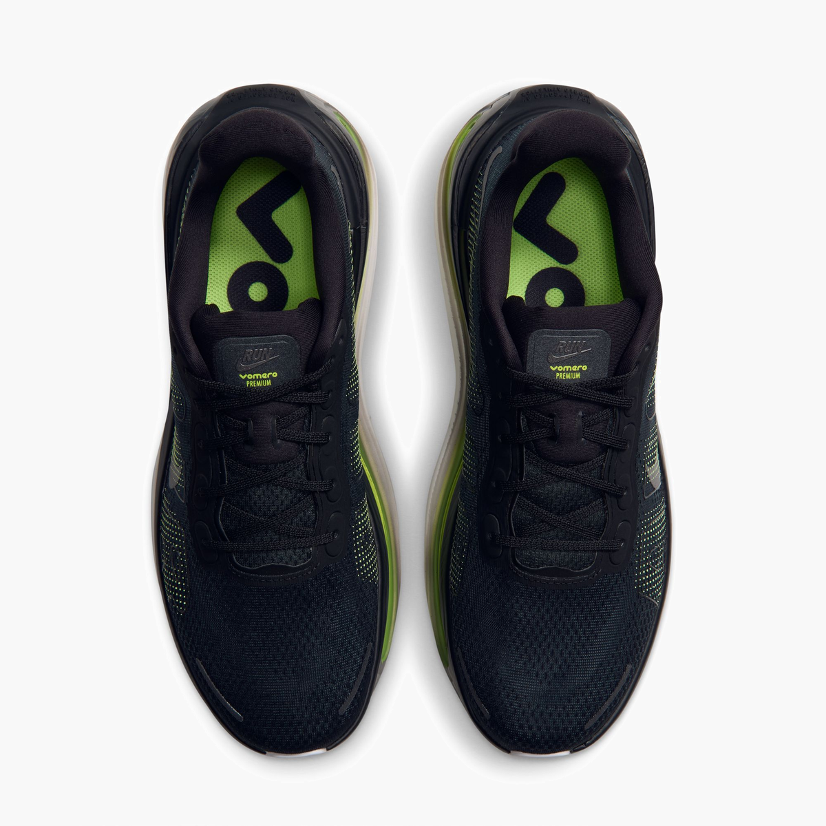 Overhead angle shot of Men's Vomero Premium in Black / Mtlc Dark Grey-Anthracite