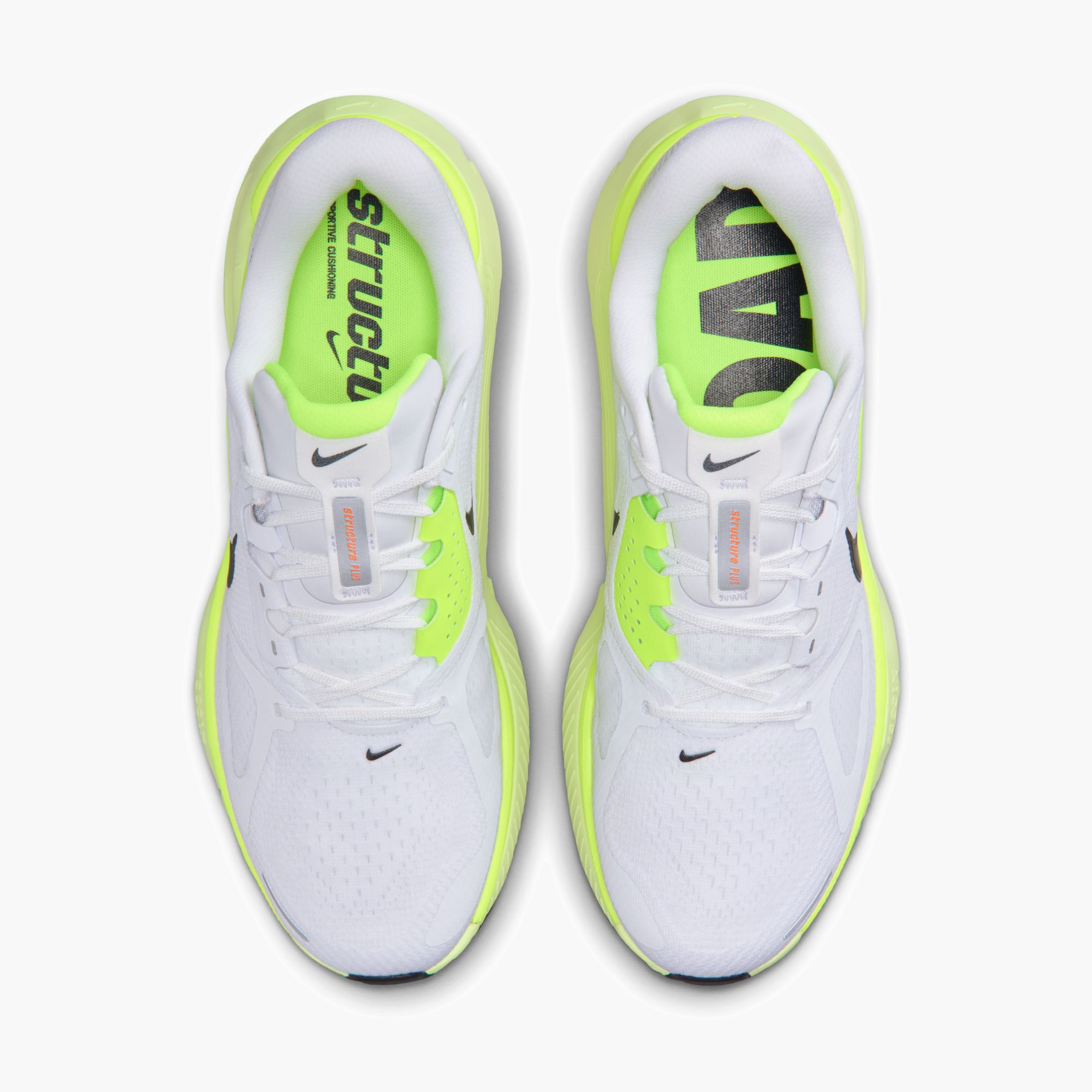 Overhead angle shot of Men's Structure Plus in White / Black-Pure Platinum-Volt