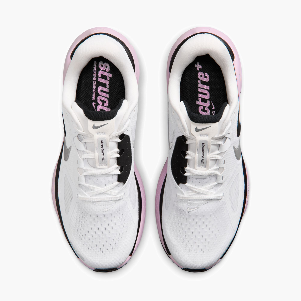 Overhead angle shot of Women's Structure Plus in White / Metallic Silver-Black