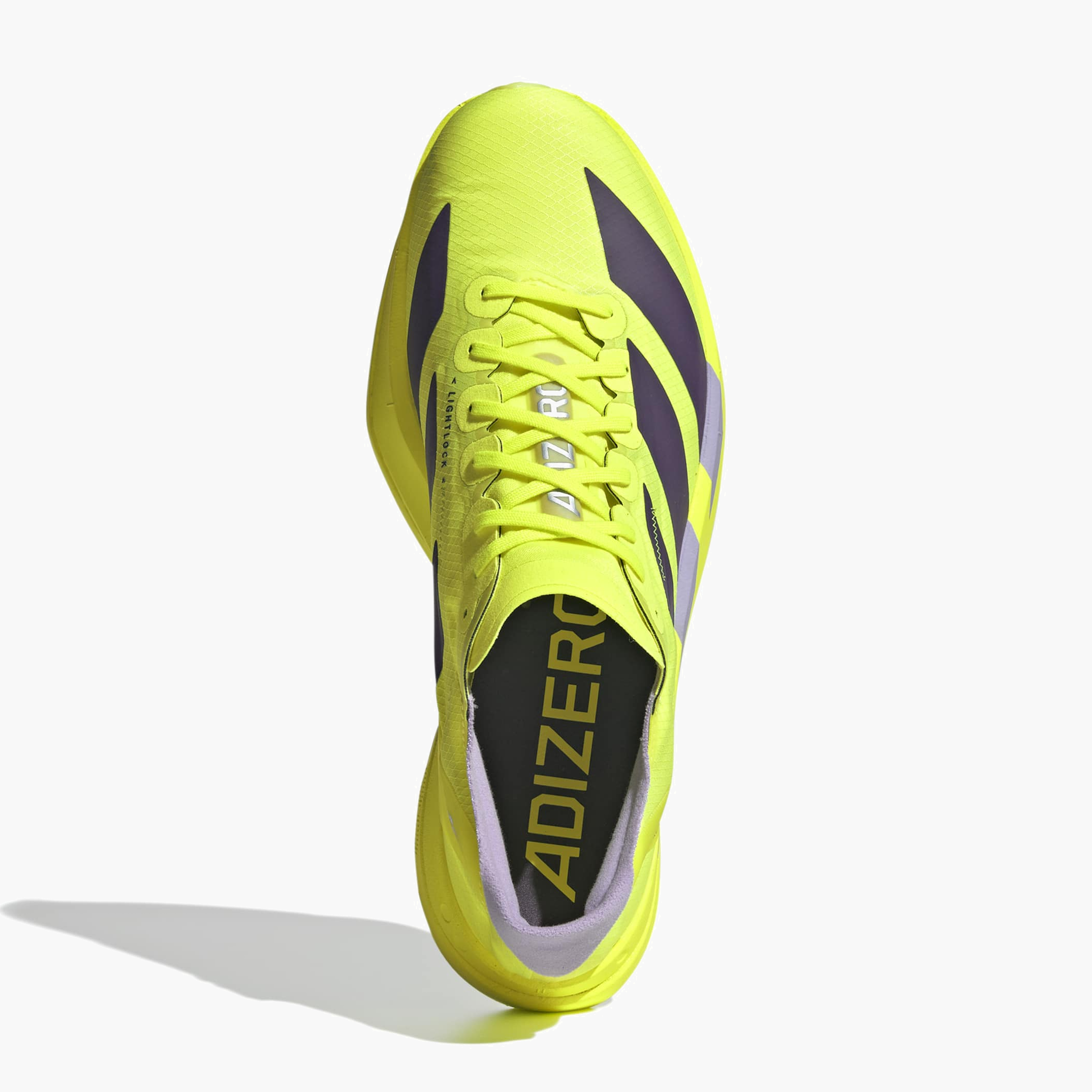 Overhead angle shot of Men's Adios Pro 4 in Syello / Aurplu / Powplu