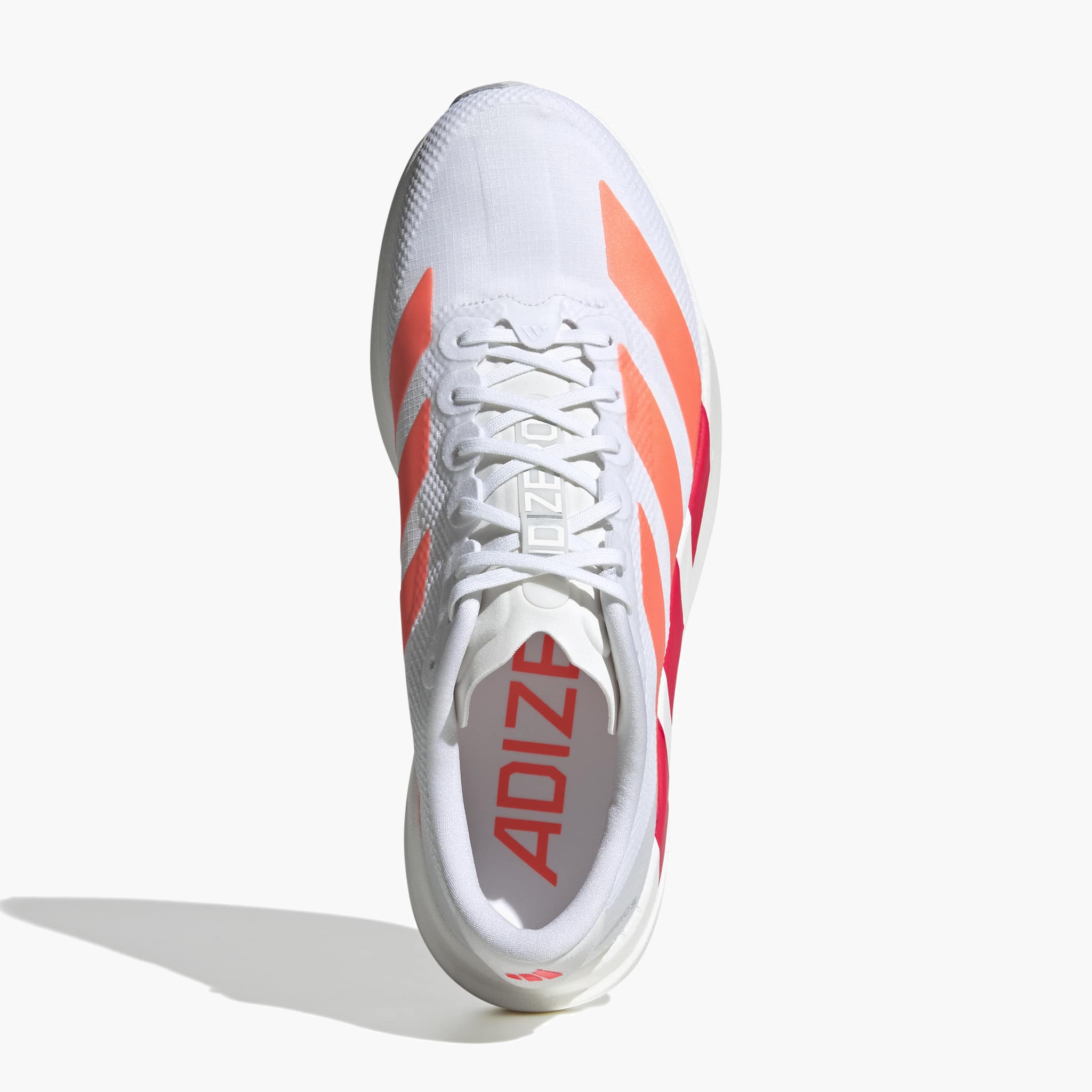 Overhead angle shot of Men's Evo SL Woven in Ftwwht / Luor / Lucred
