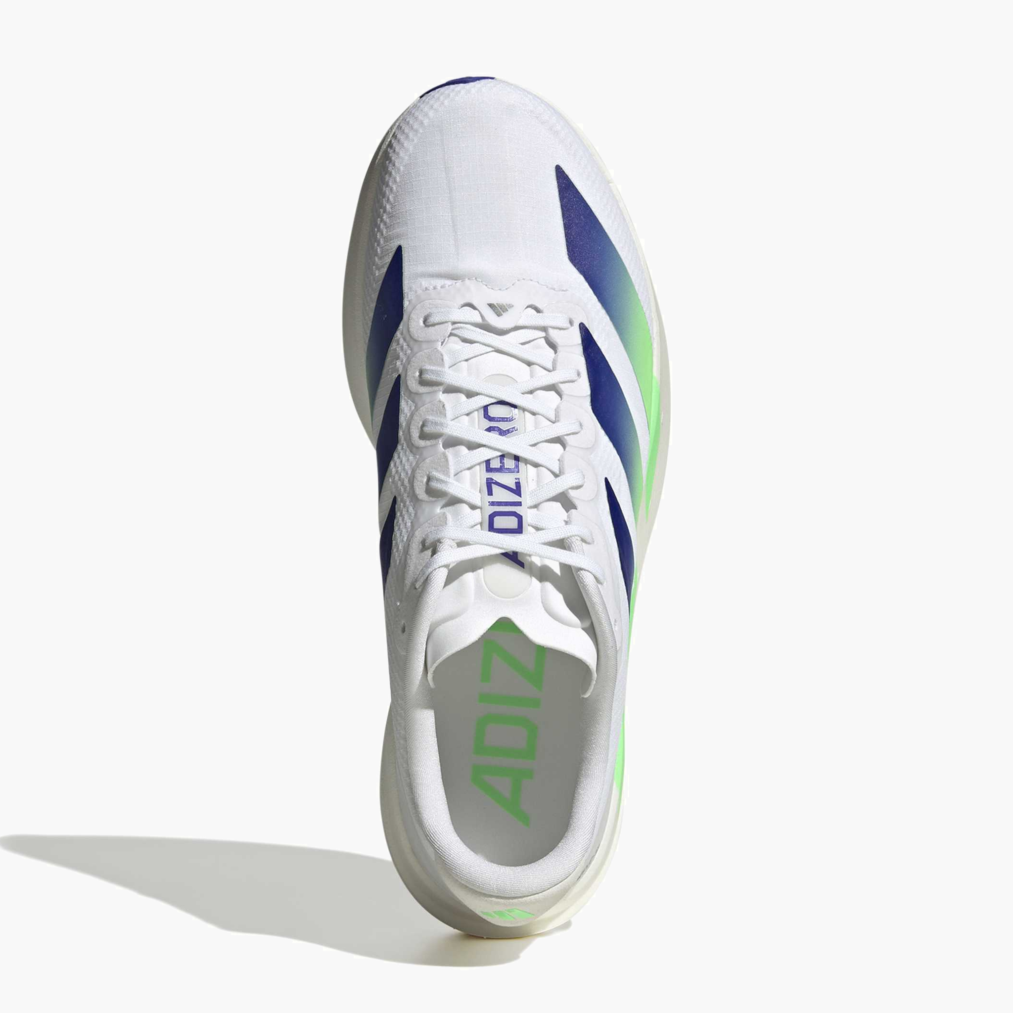 Overhead angle shot of Men's Evo SL Woven in Ftwr White / Beam Green / Core White