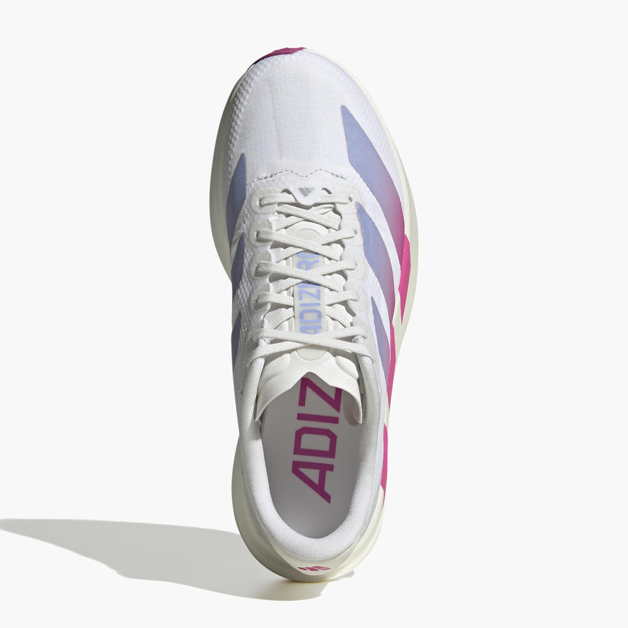 Overhead angle shot of Women's Evo SL Woven in Ftwr White / Lucid Fuchsia / Violet Tone