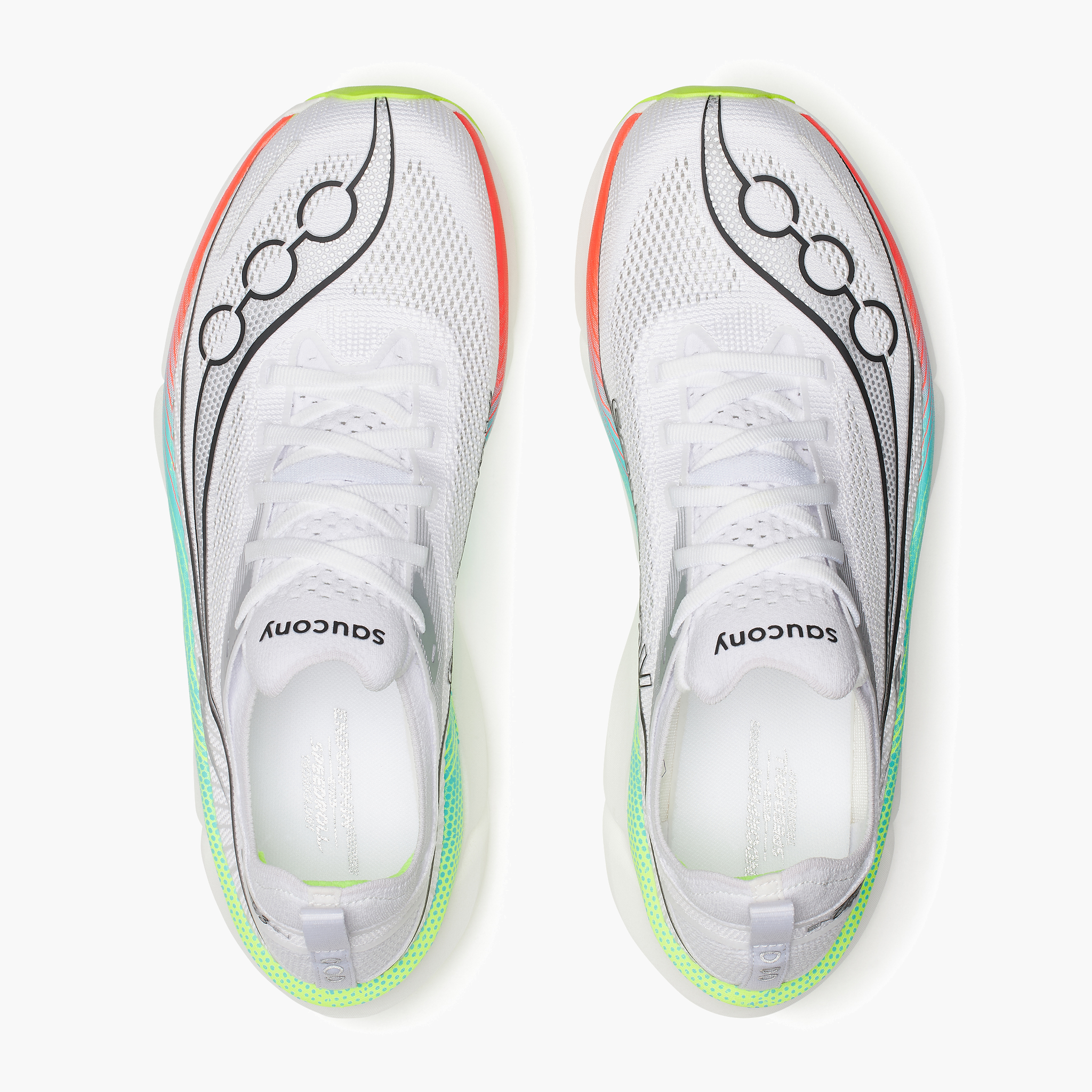 Overhead angle shot of All Gender Endorphin Elite 3 in White / Multi
