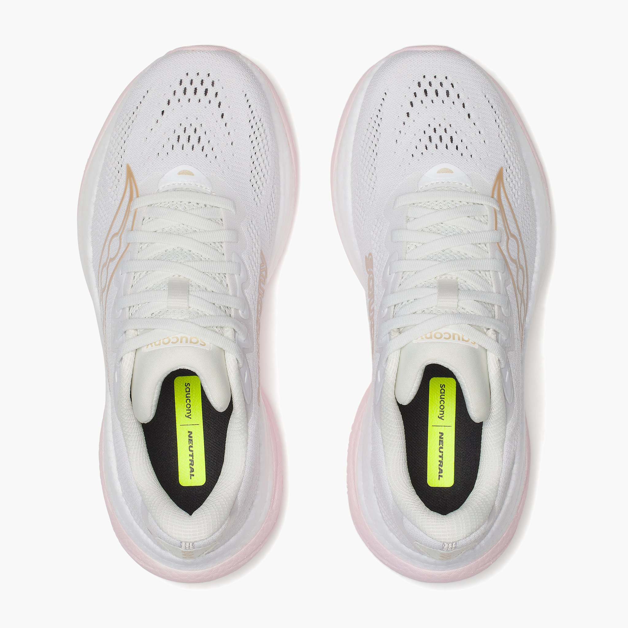 Overhead angle shot of Women's Ride 19 in White / Silk