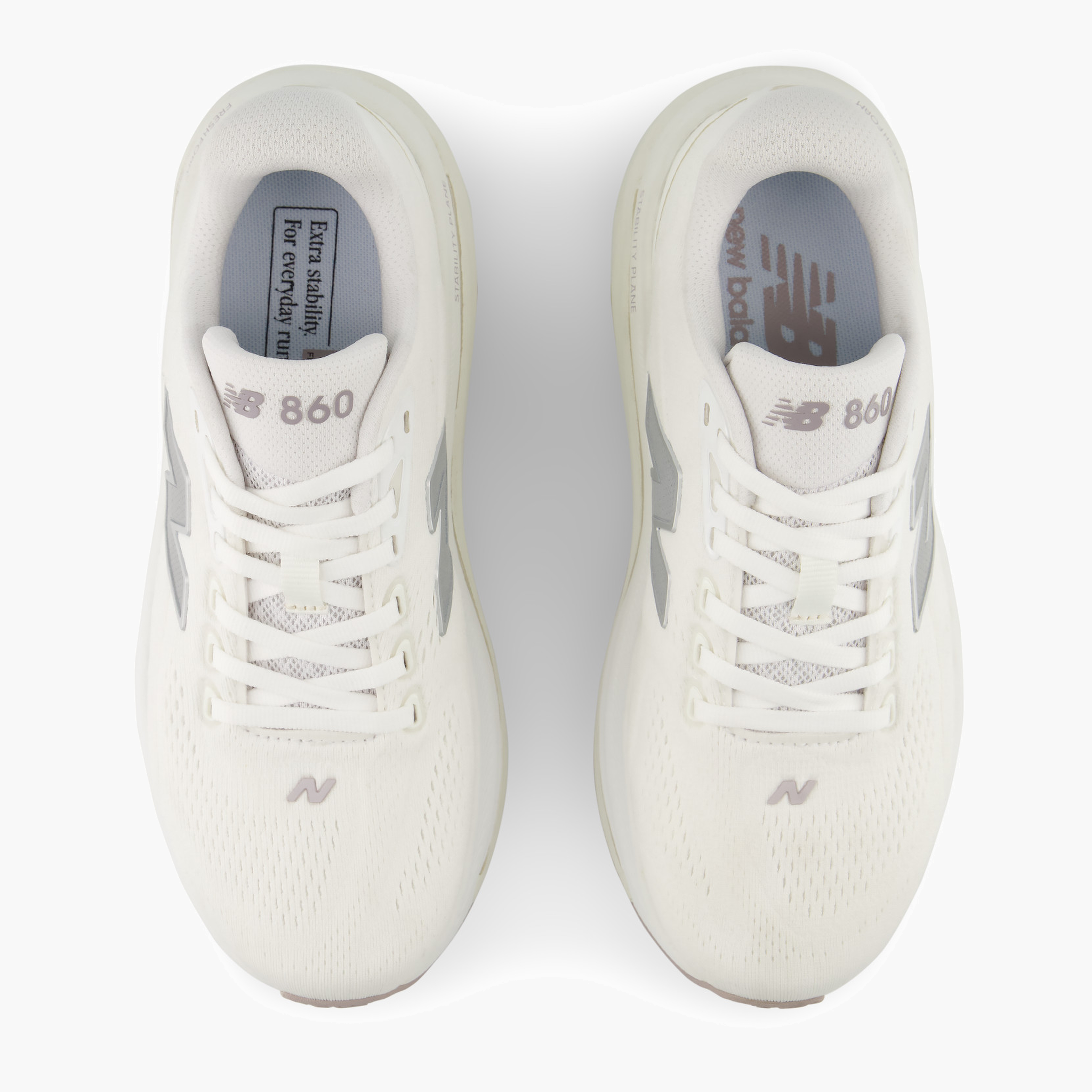 Overhead angle shot of Women's 860 v15 in White / Silvermetallic