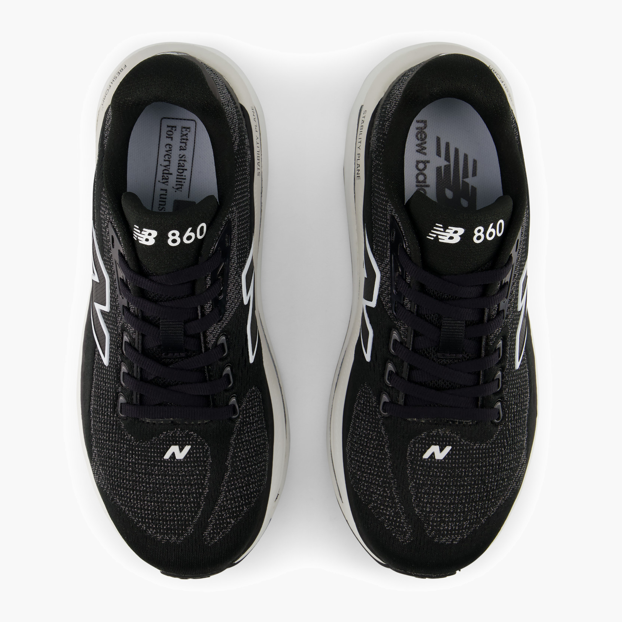 Overhead angle shot of Women's 860 v15 in Black / White