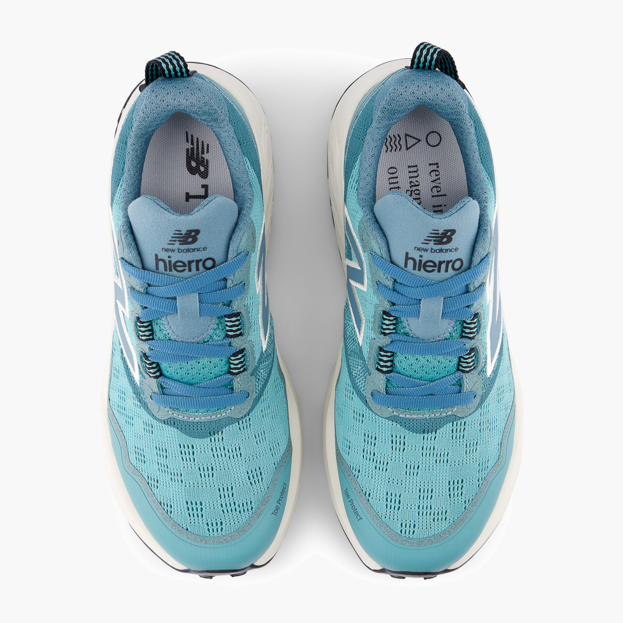 Overhead angle shot of Women's Hierro v9 in Fadedteal / Linen
