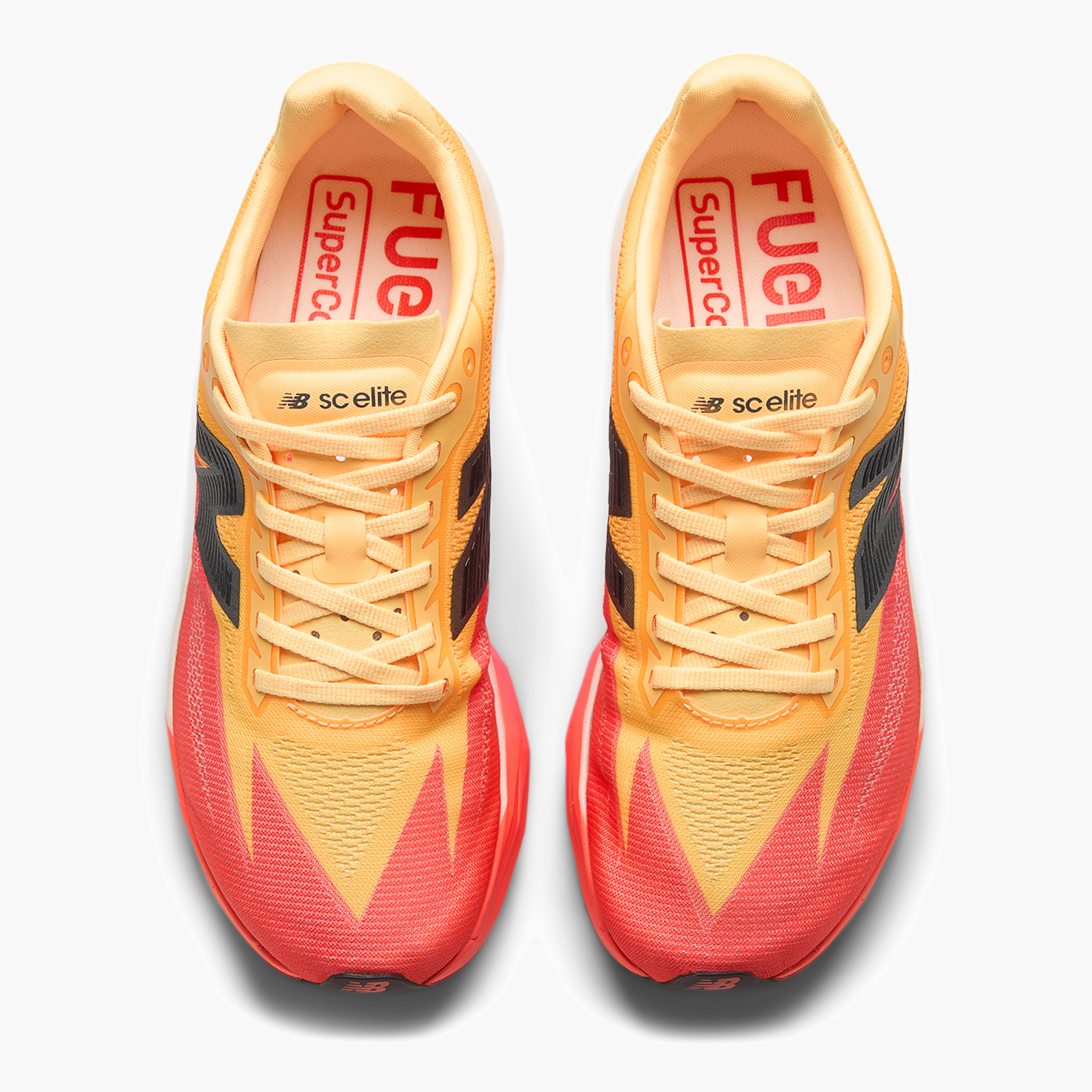 Overhead angle shot of Women's Supercomp Elite v5 in Tangerineheat / Whitepeach / Pinkheat